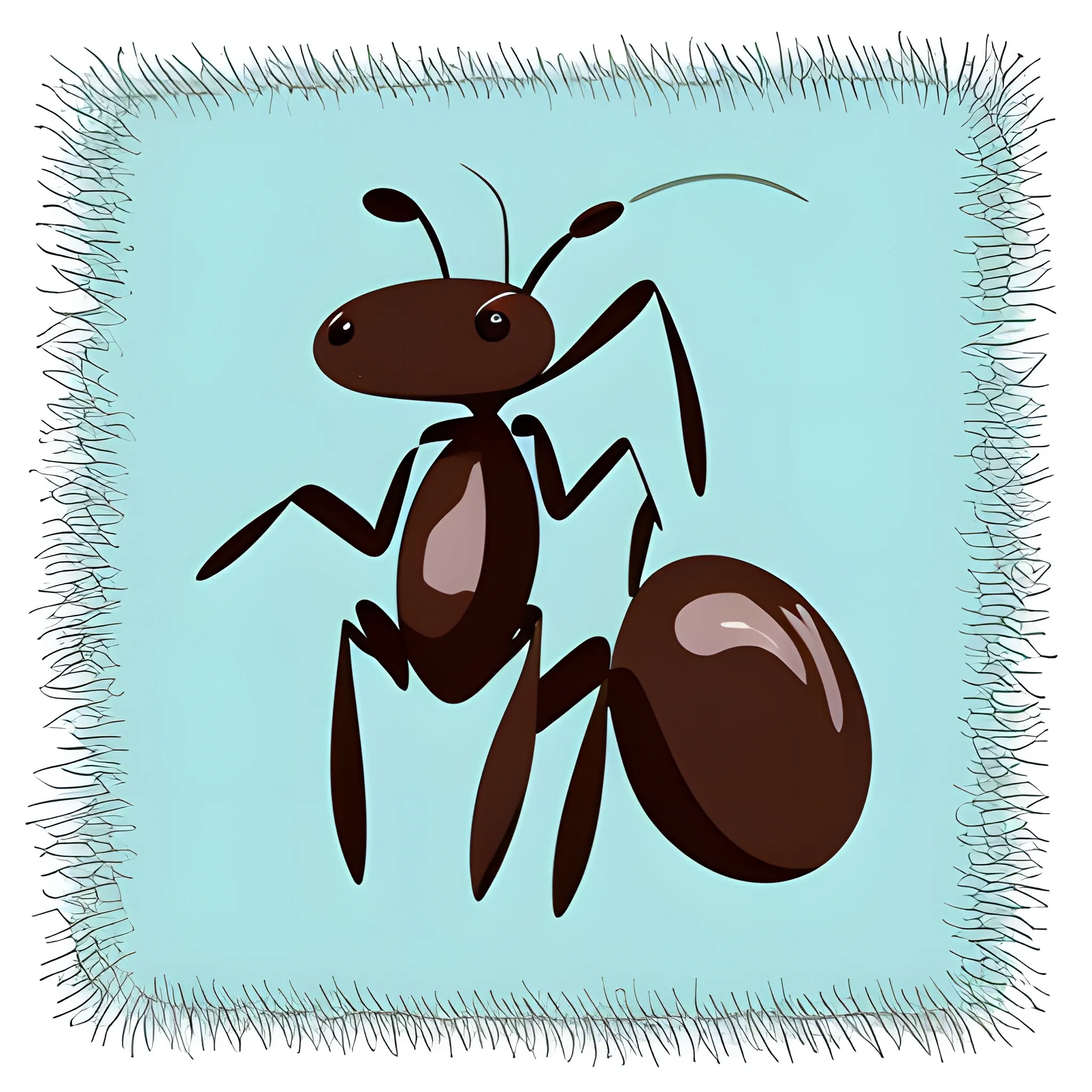 Cartoon，ant,ant illustration suitable for clothing，Solid color，simple