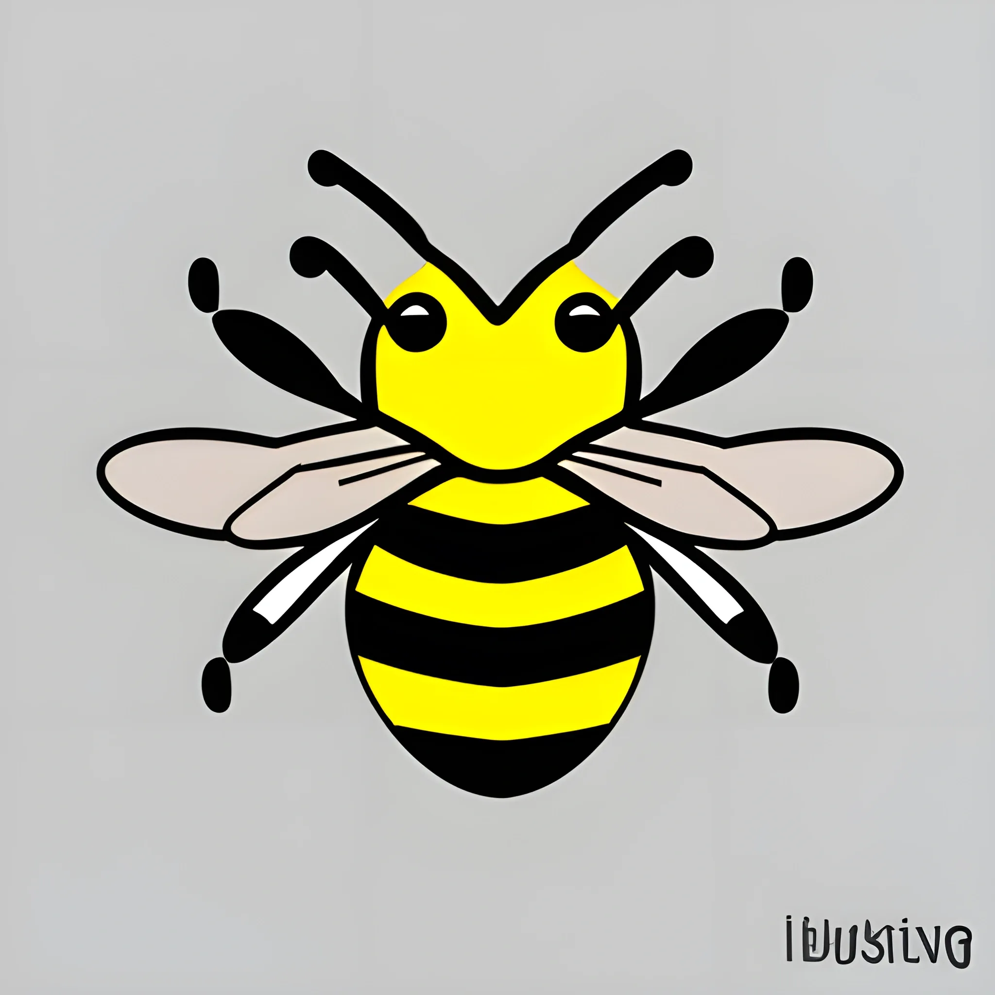 Cartoon，bee illustration suitable for clothing，Solid color，simple，Minimalism