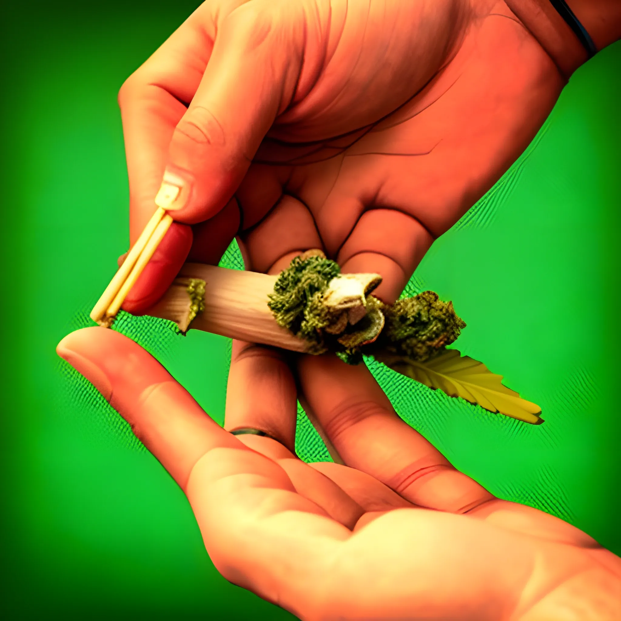 
a hand holding a joint of marihuana

