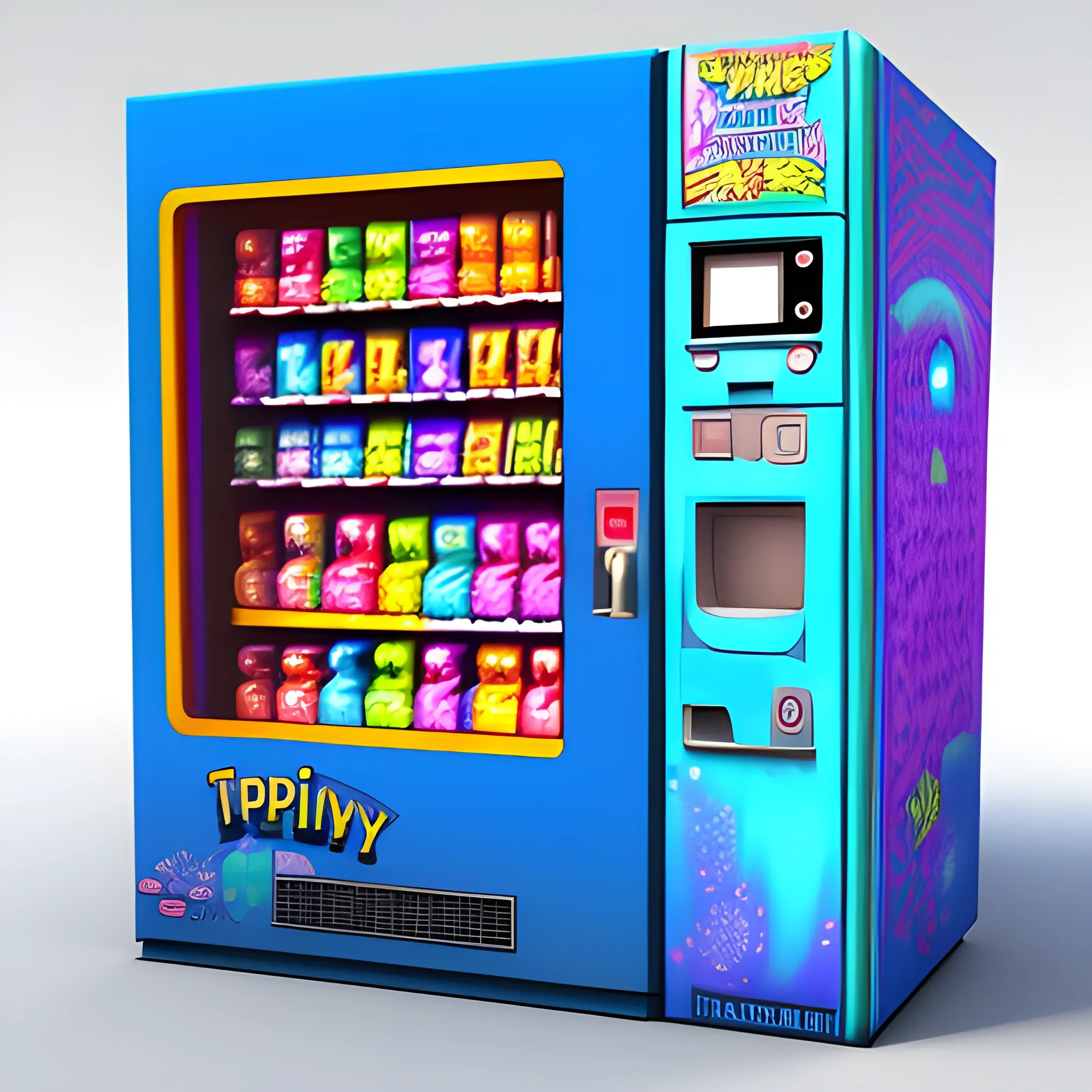 vending machines, Trippy, Cartoon, 3D