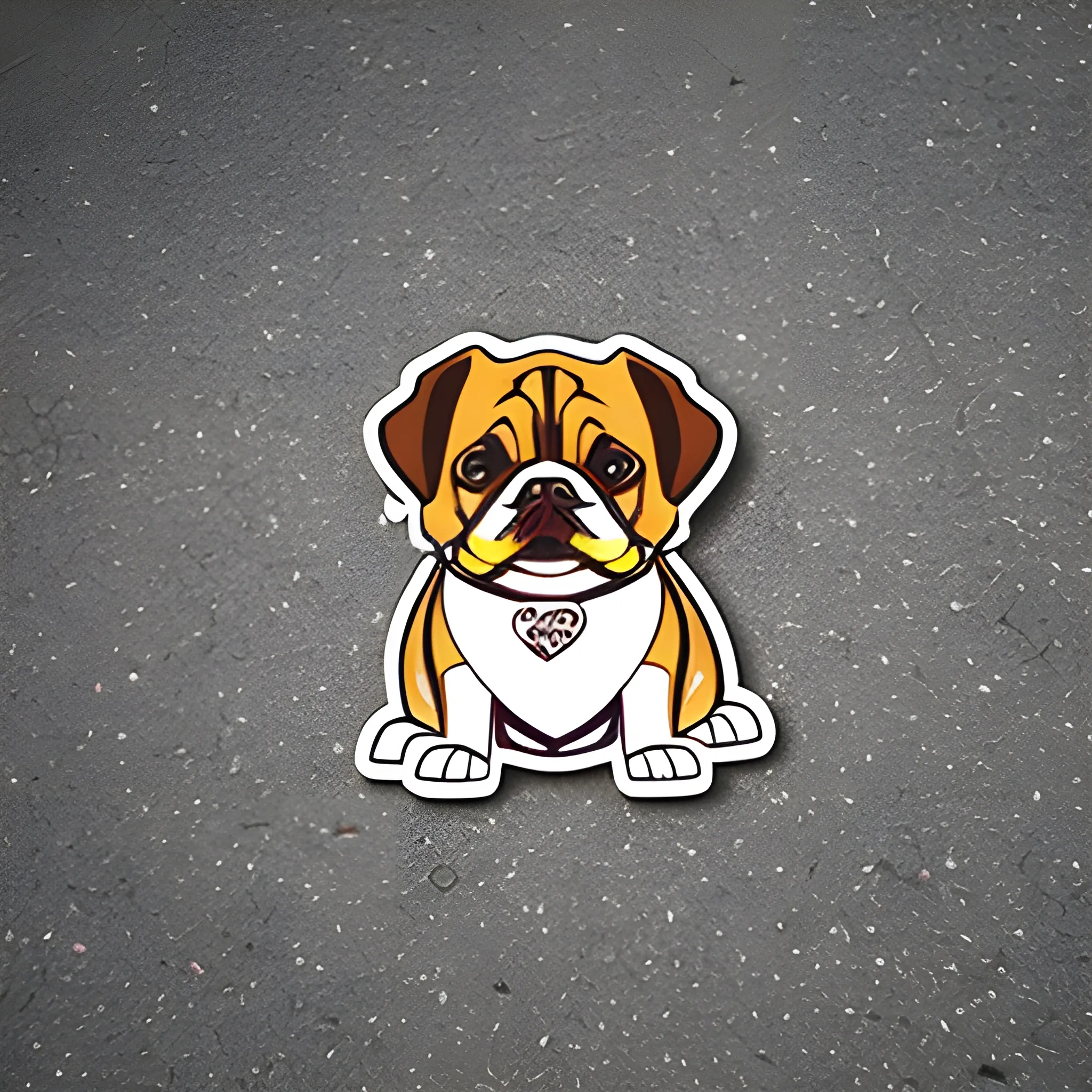 Timberson style Stickers dog get well, on the street at night