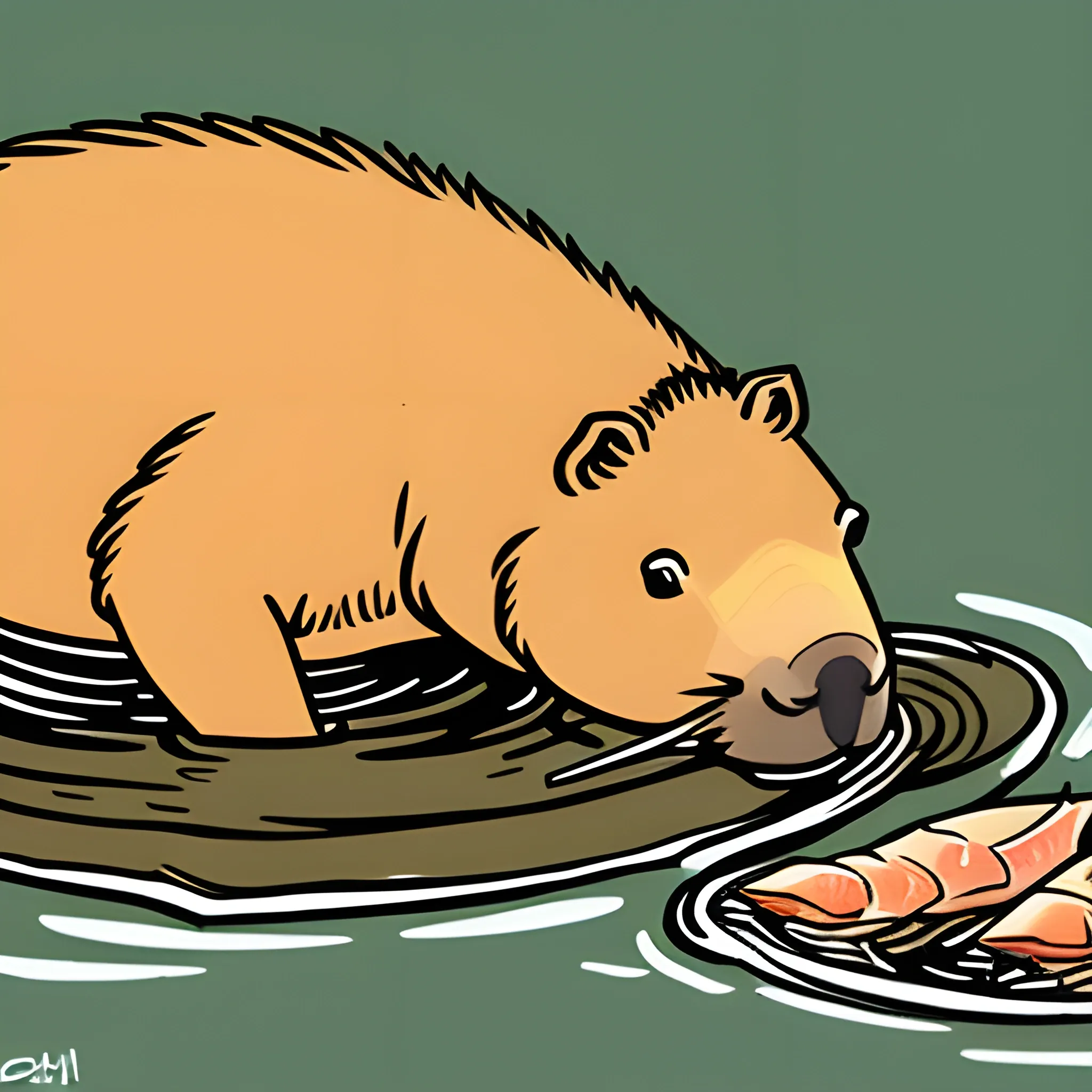 Capybara eats Fish, Cartoon