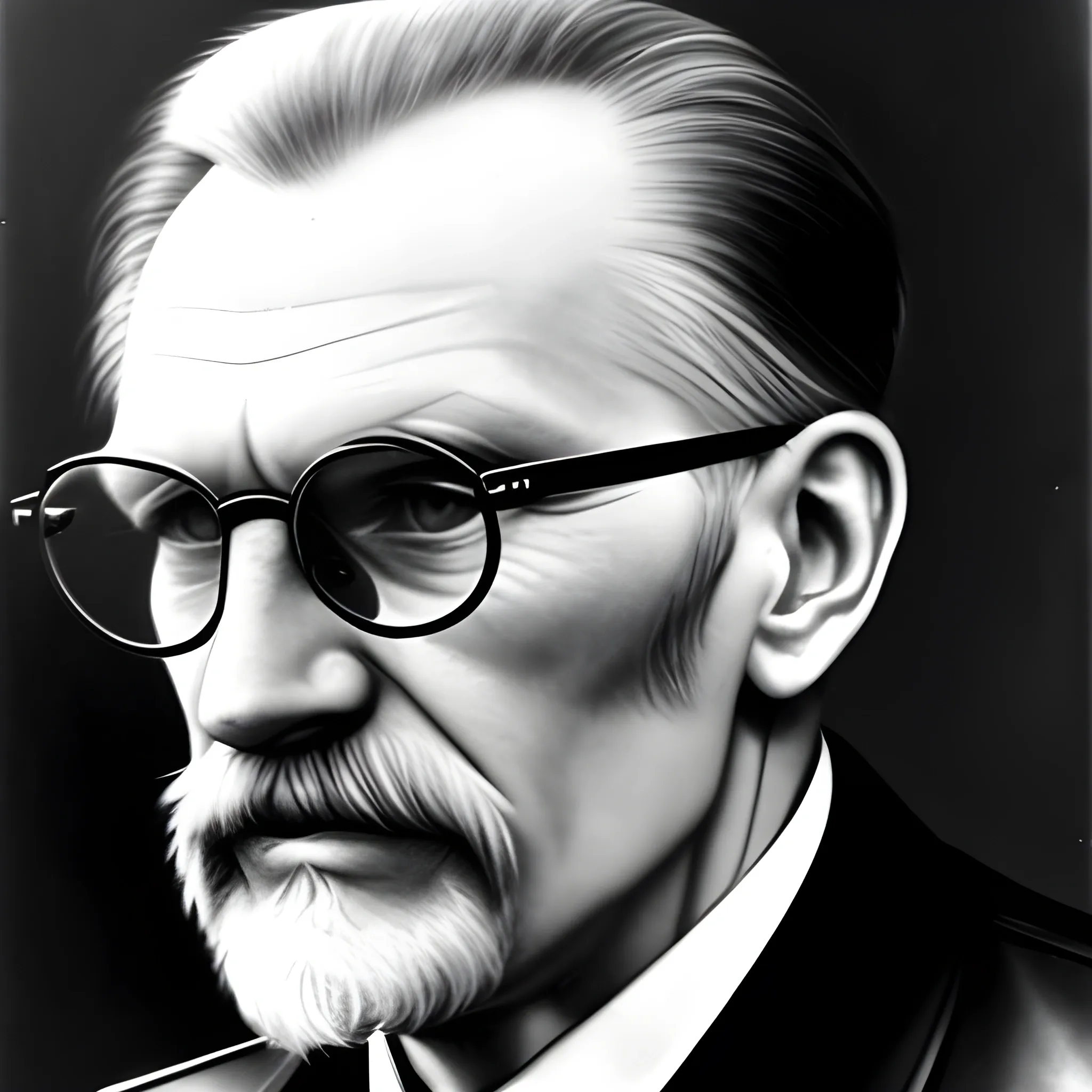 Levon Trotski soviet leader, revolutionary figher, political figure, photography, historical, with round glasses and black leather jacket without tie, rounded face, 
intellectual resemblance, no wrinkles on the forehead, and without a beard