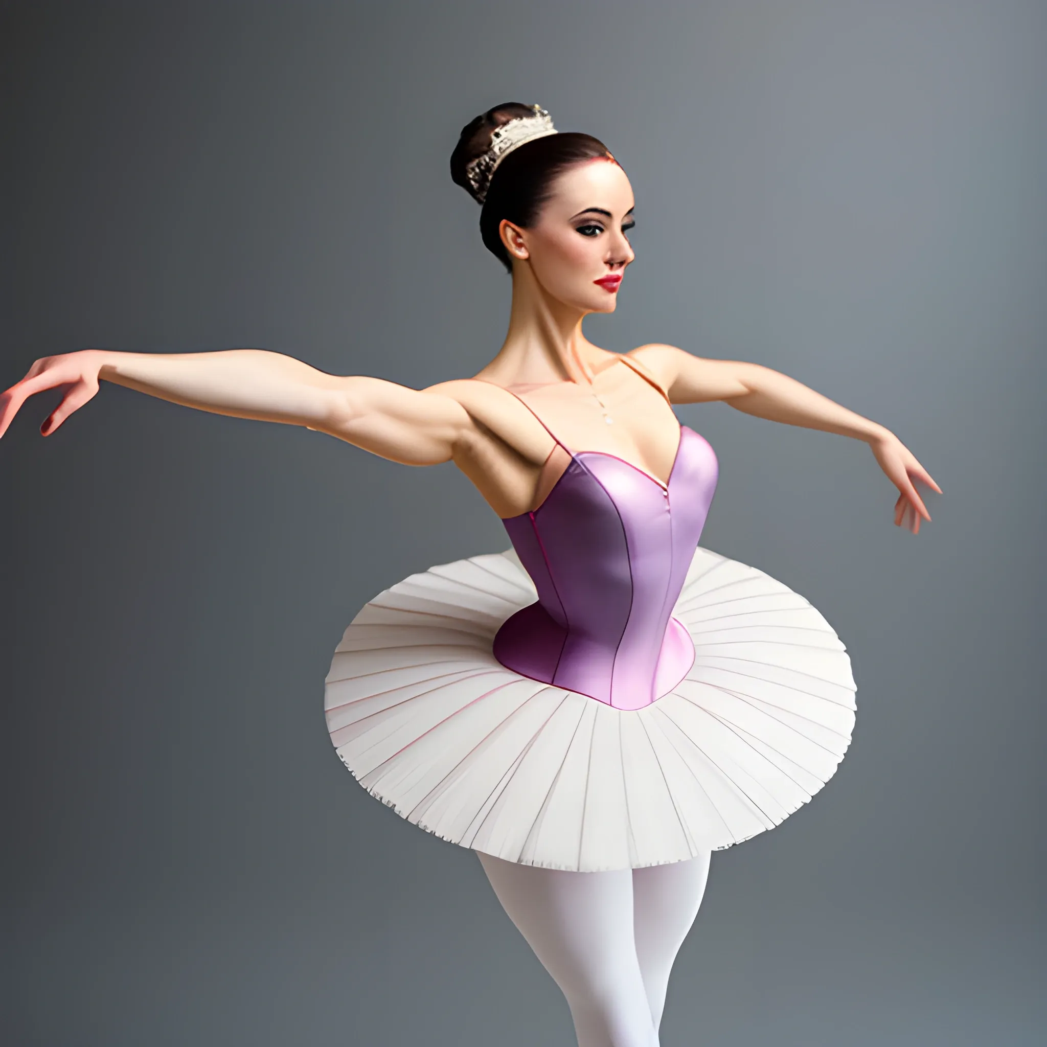 beautiful ballerina girl mid pirouette, hyper detail