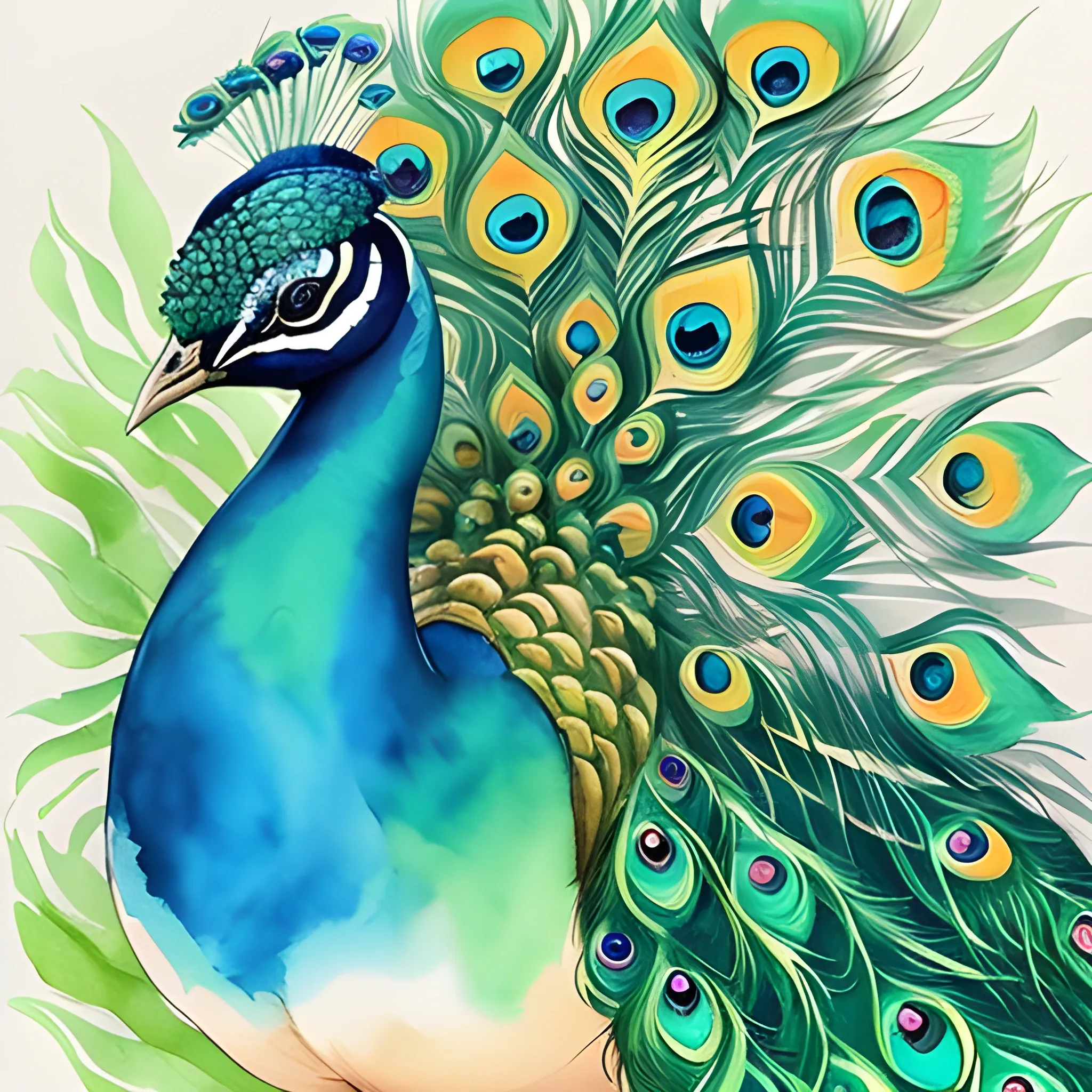 Peacock Colored Pencil Drawing — Tim Jeffs Art