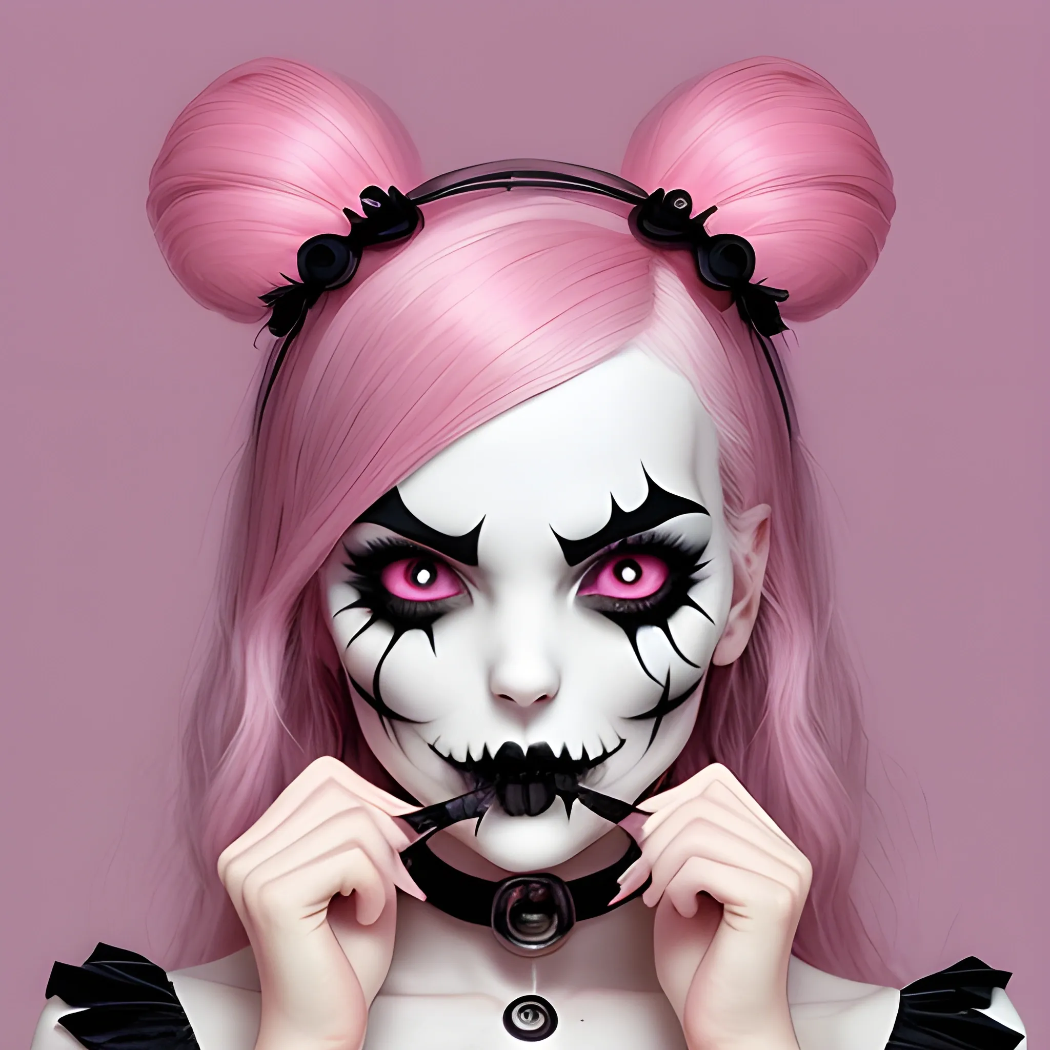 "Generate a visually striking and attention-grabbing Instagram post in a cute and feminine style to promote the sale of Halloween-themed contact lenses. Utilize a color palette that includes various shades of pink and incorporate Halloween-themed design elements. Please design the image layout in the format of an Instagram post, leaving space for me to insert a picture of the model and also leave the text spaces empty for later customization. The post should be cute, feminine, and alluring to drive Halloween sales. Thank you for your assistance!"
