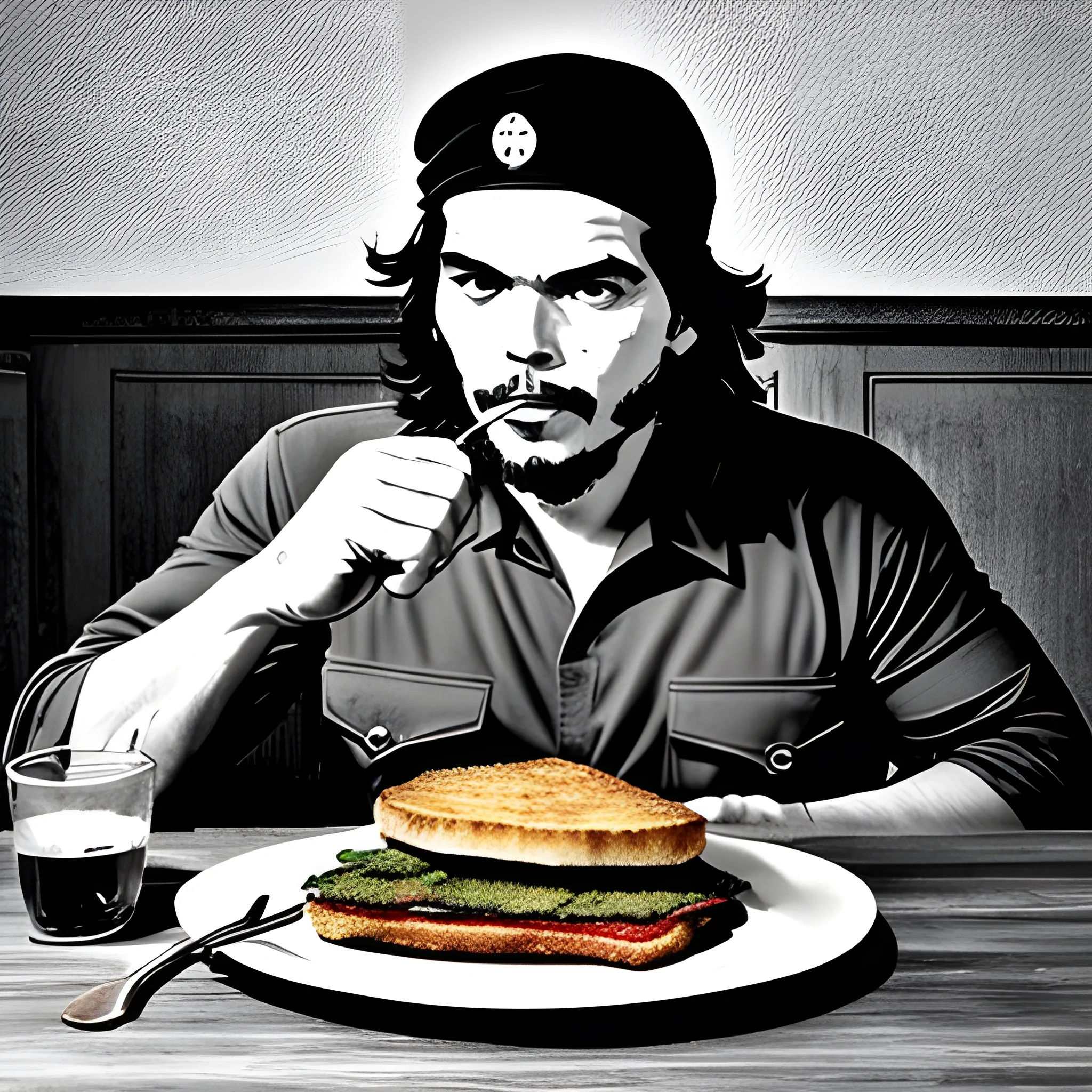 Che Guevara comiendo milanesa