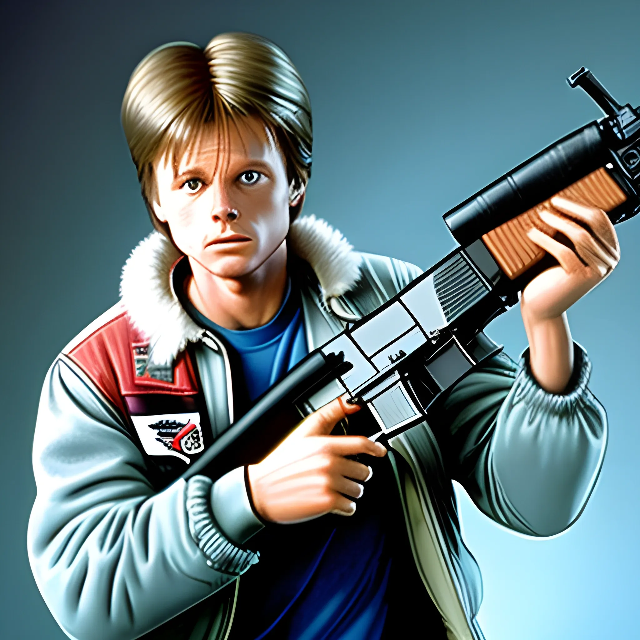 marty mcfly shooting an ak47