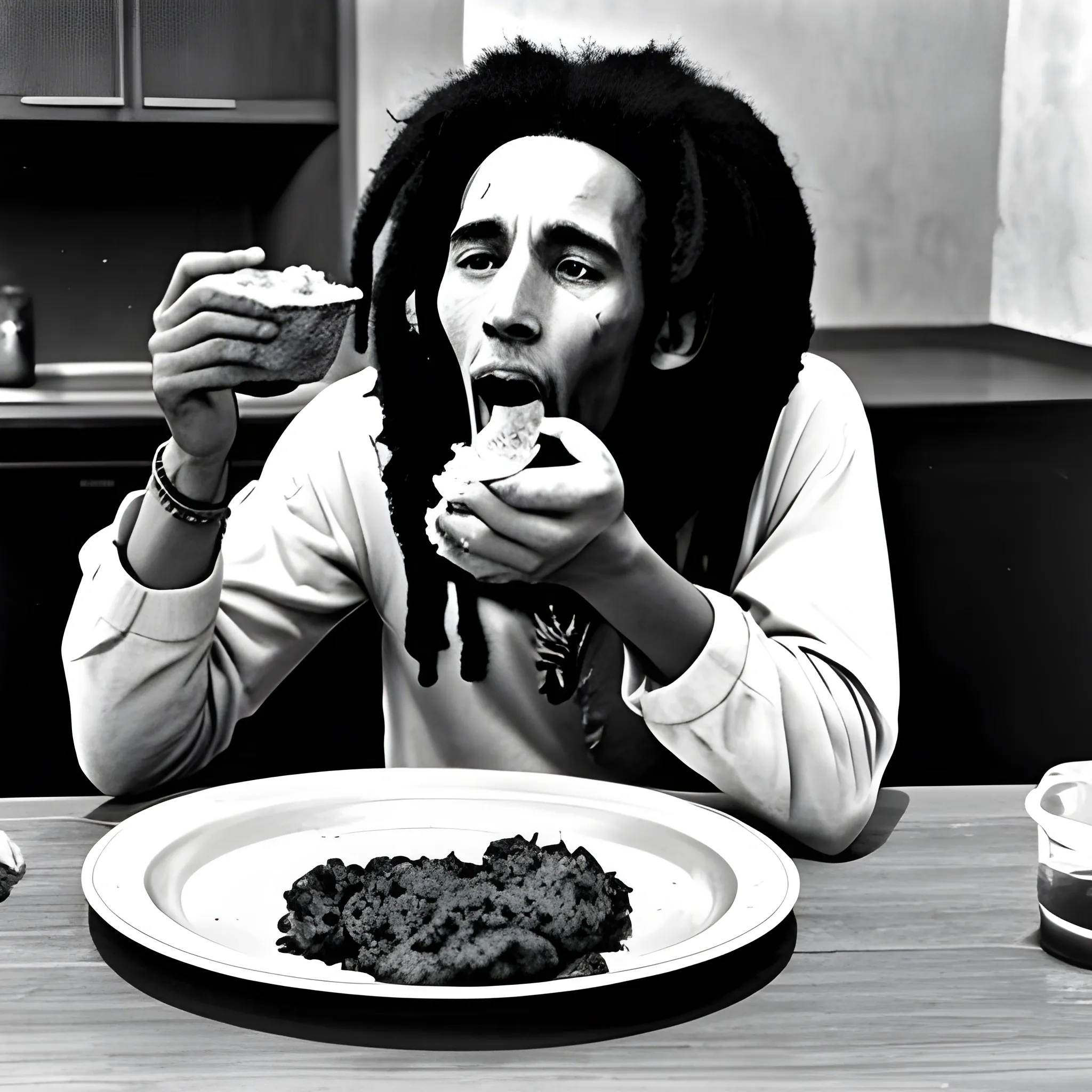 Bob Marley Eating hungry!
