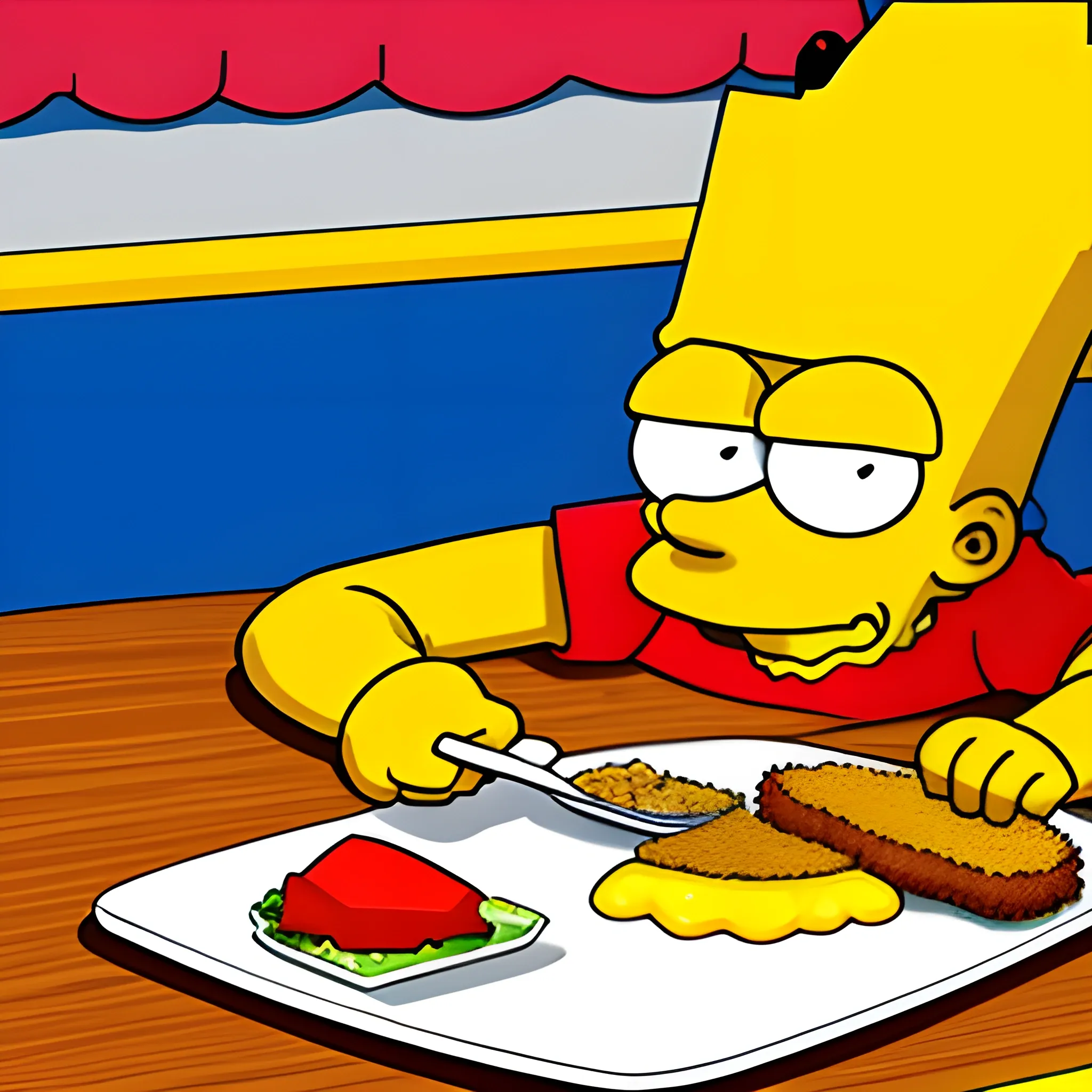  BART SIMPSON COMIENDO MILANESA 