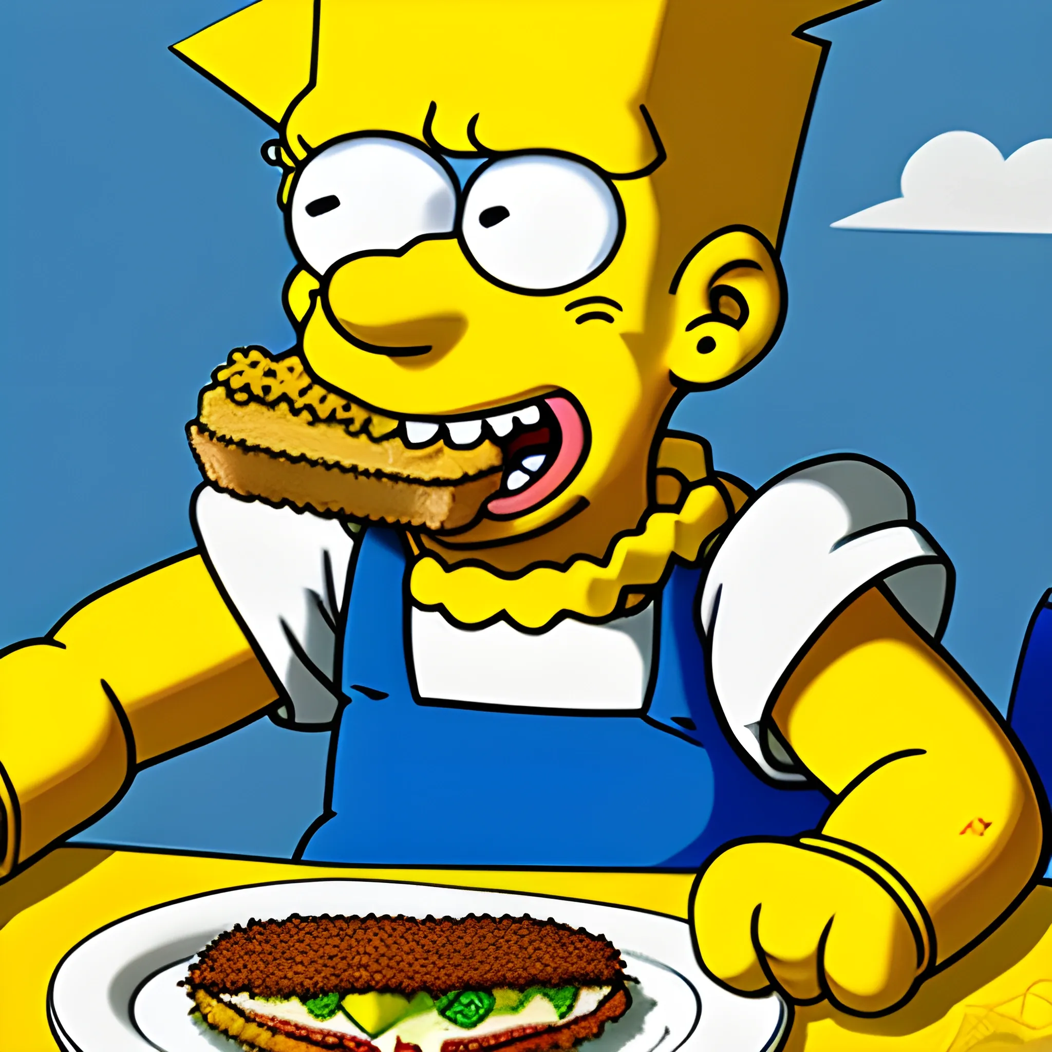  BART SIMPSON COMIENDO MILANESA 