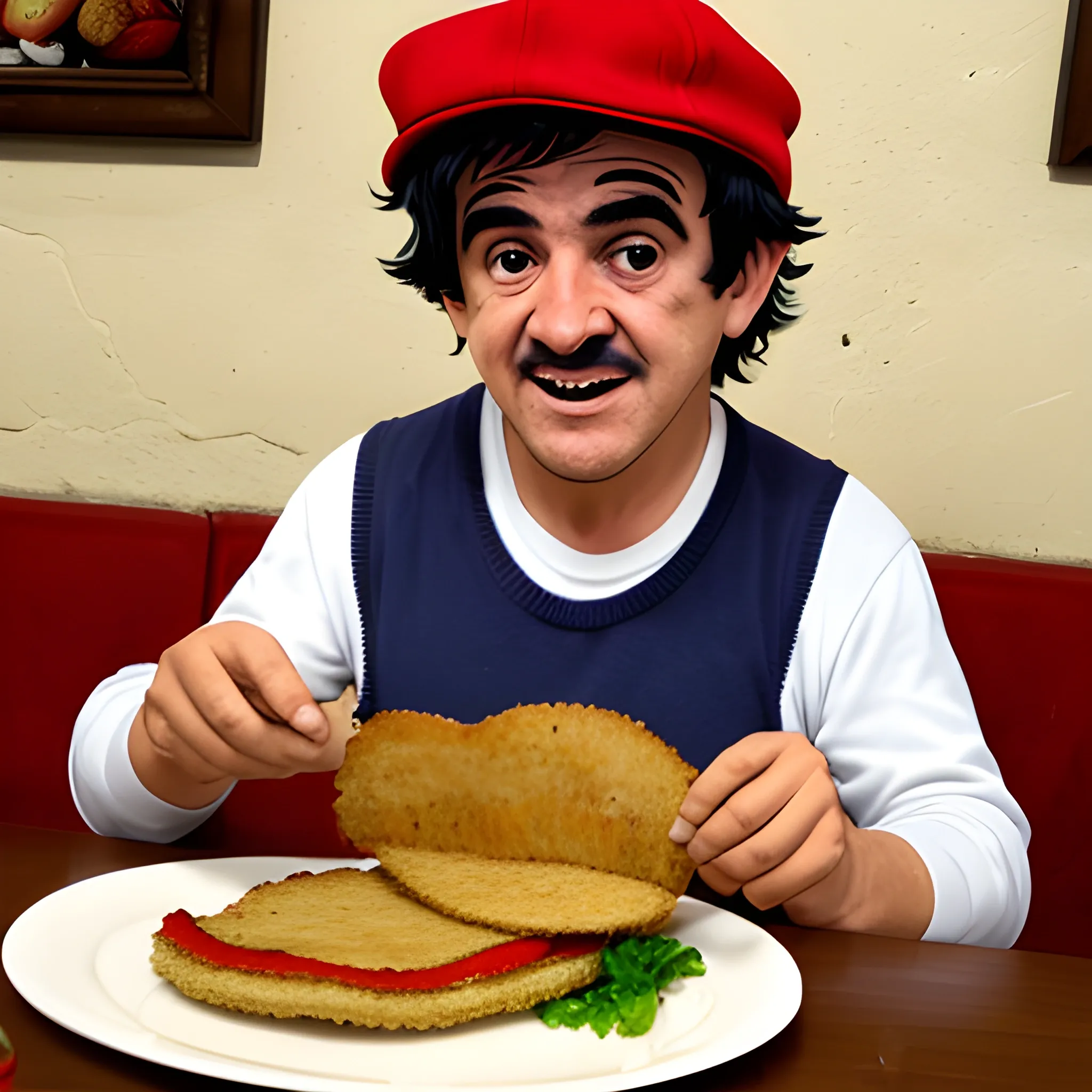 chavo del 8 comiendo milanesa