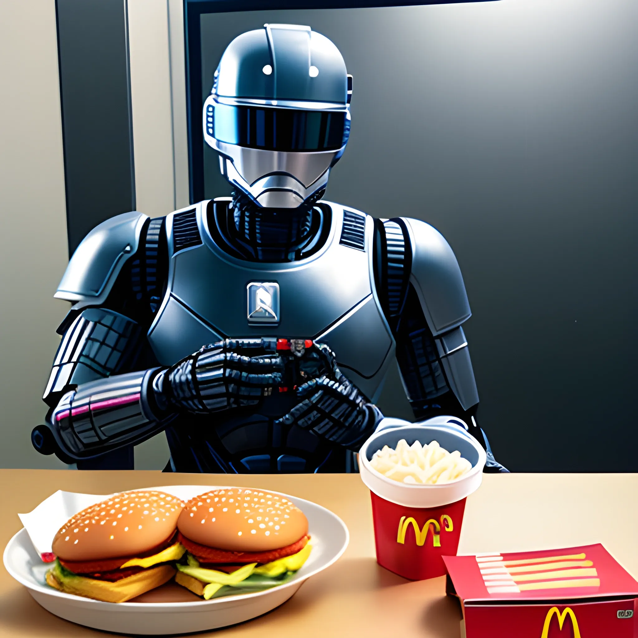 robocop eating mcdonalds