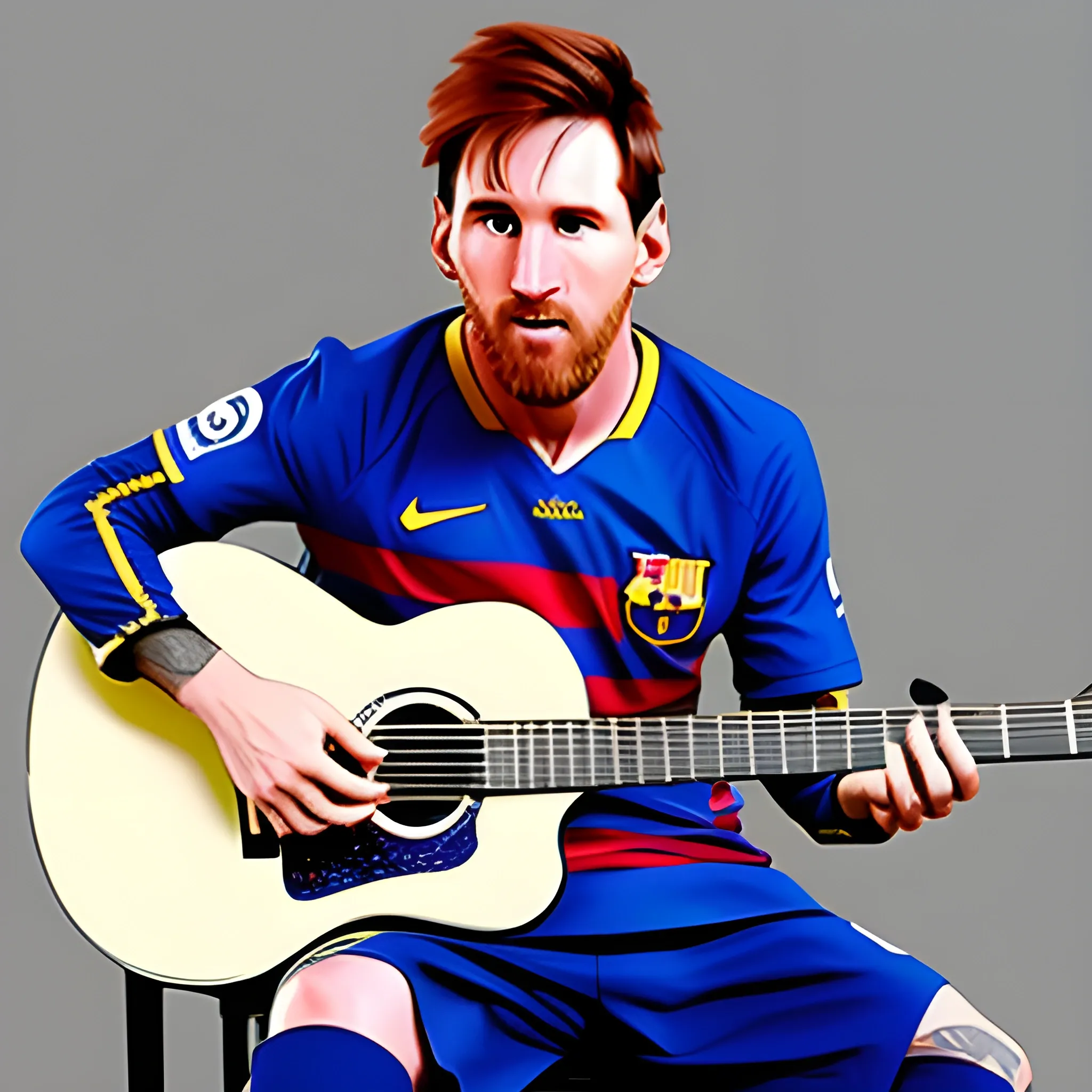 Messi playing guitar