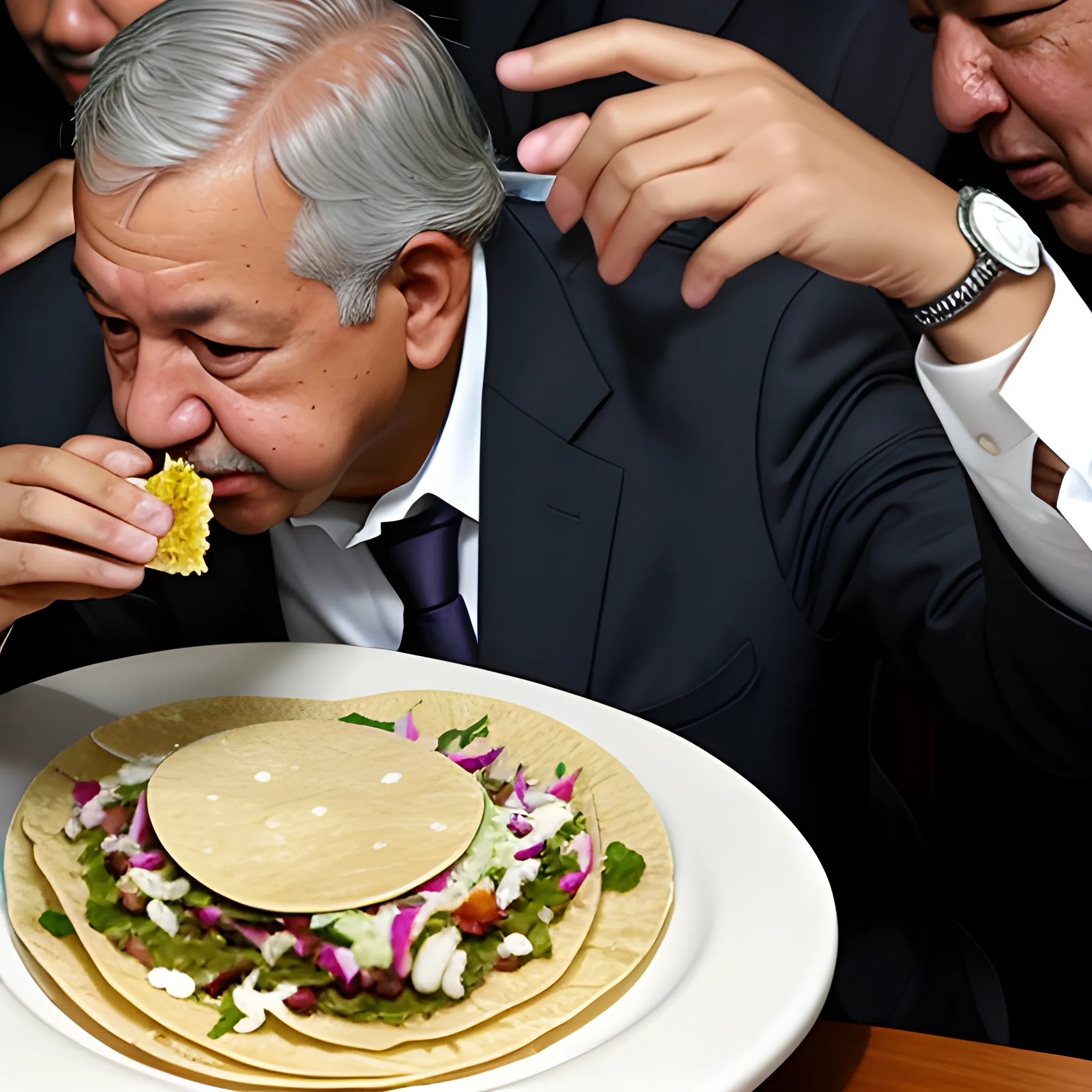 Andrés Manuel López Obrador presidente eating tacos