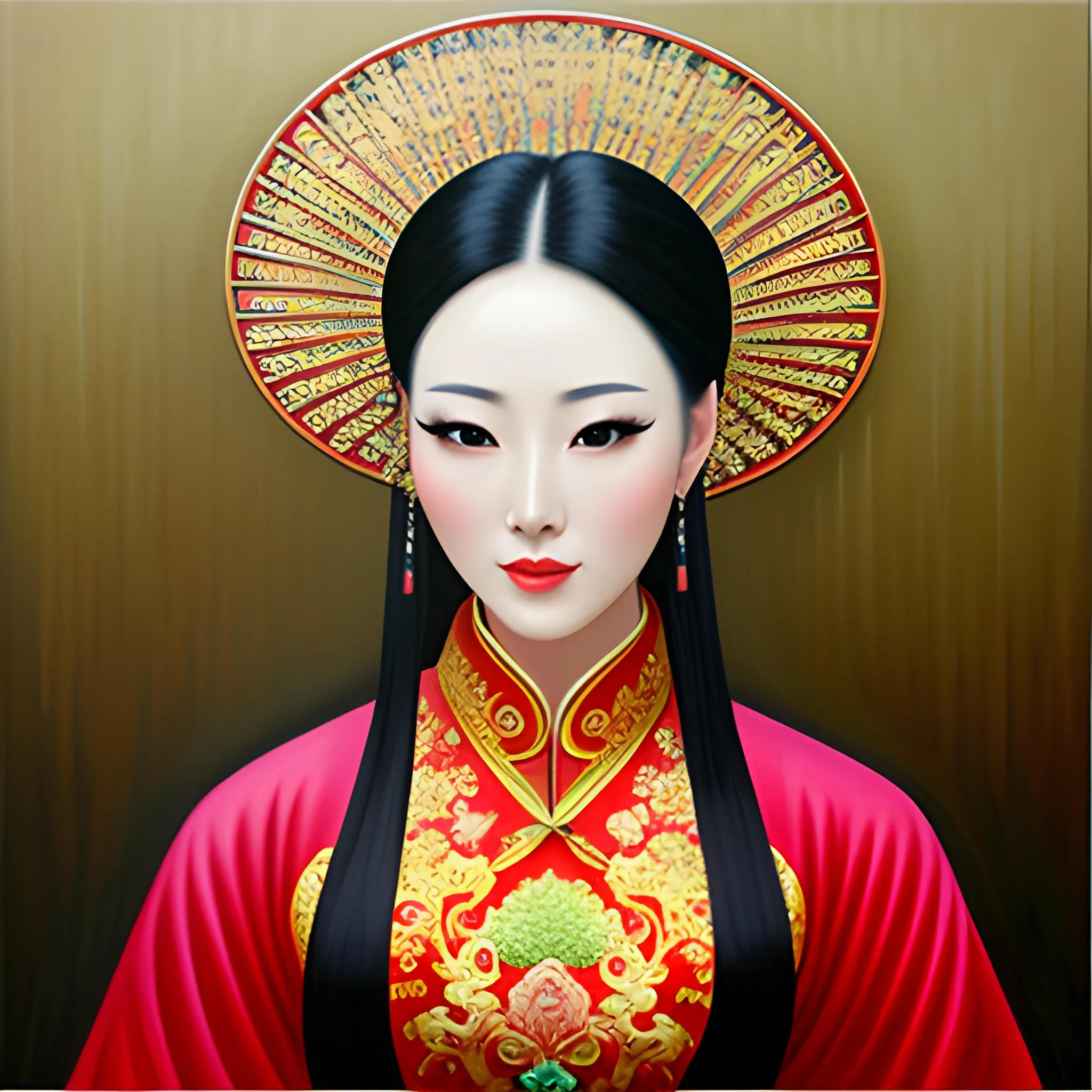 Oil painting art girl, Chinese beauty, colorful, realistic, high ...