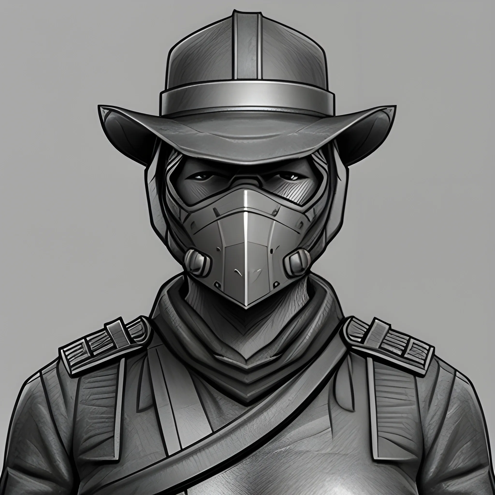 NCR Veteran Ranger, Pencil Sketch, 3D