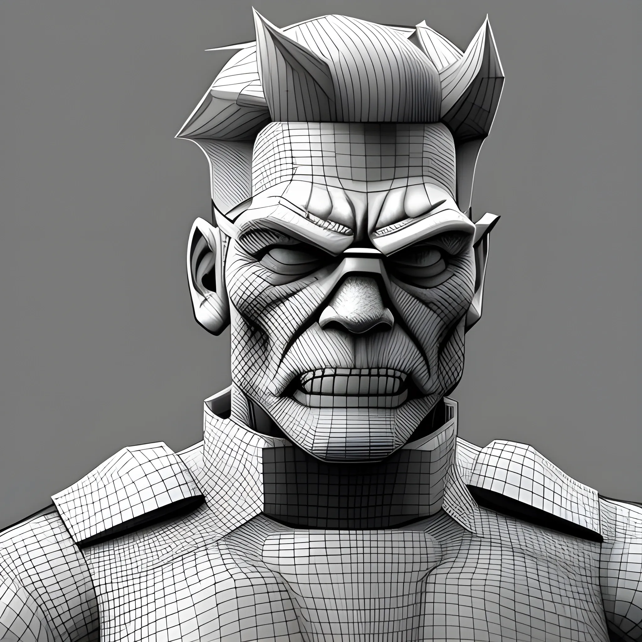 Madness Combat Hank, 3D, Pencil Sketch, Cartoon