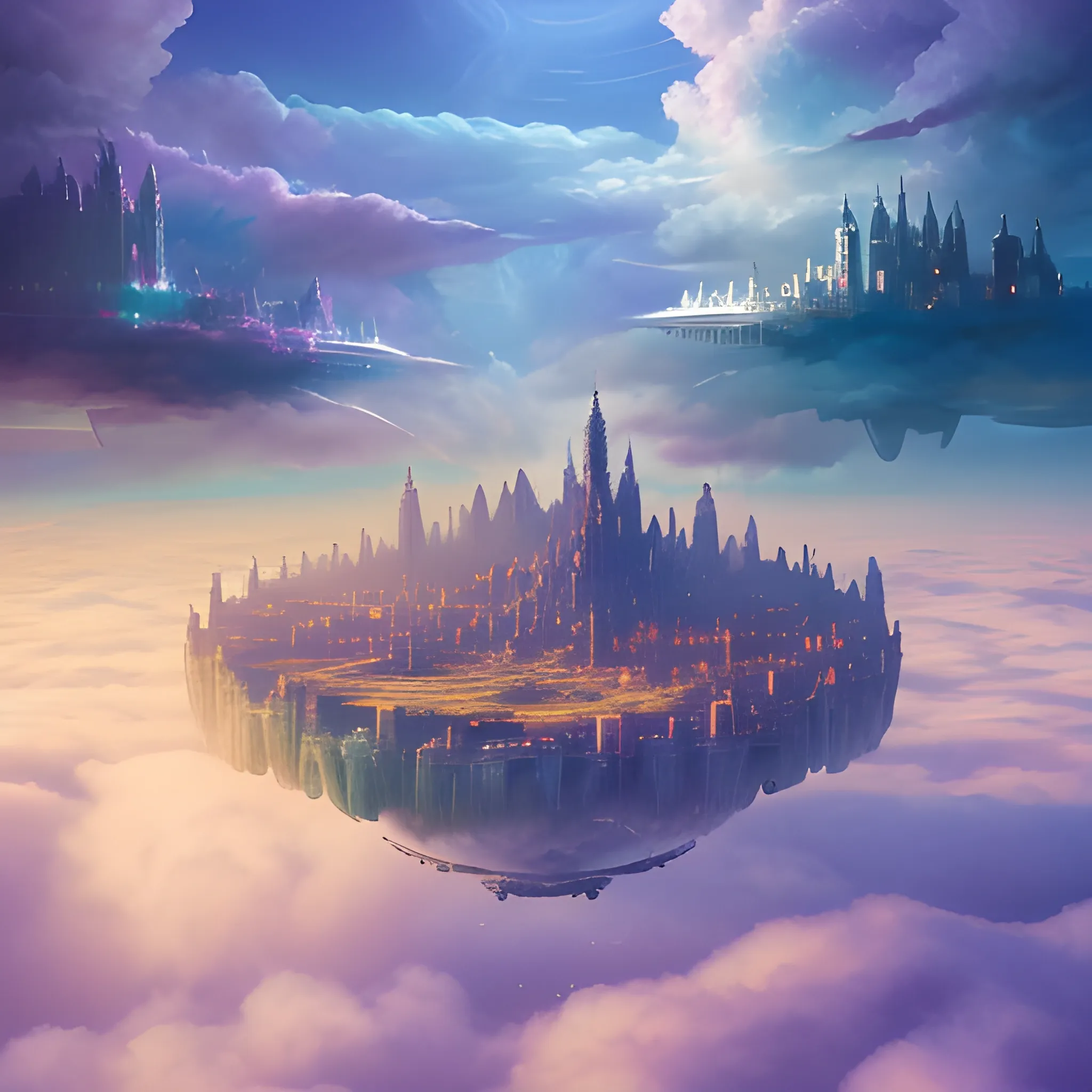 A fantasy city on the clouds.