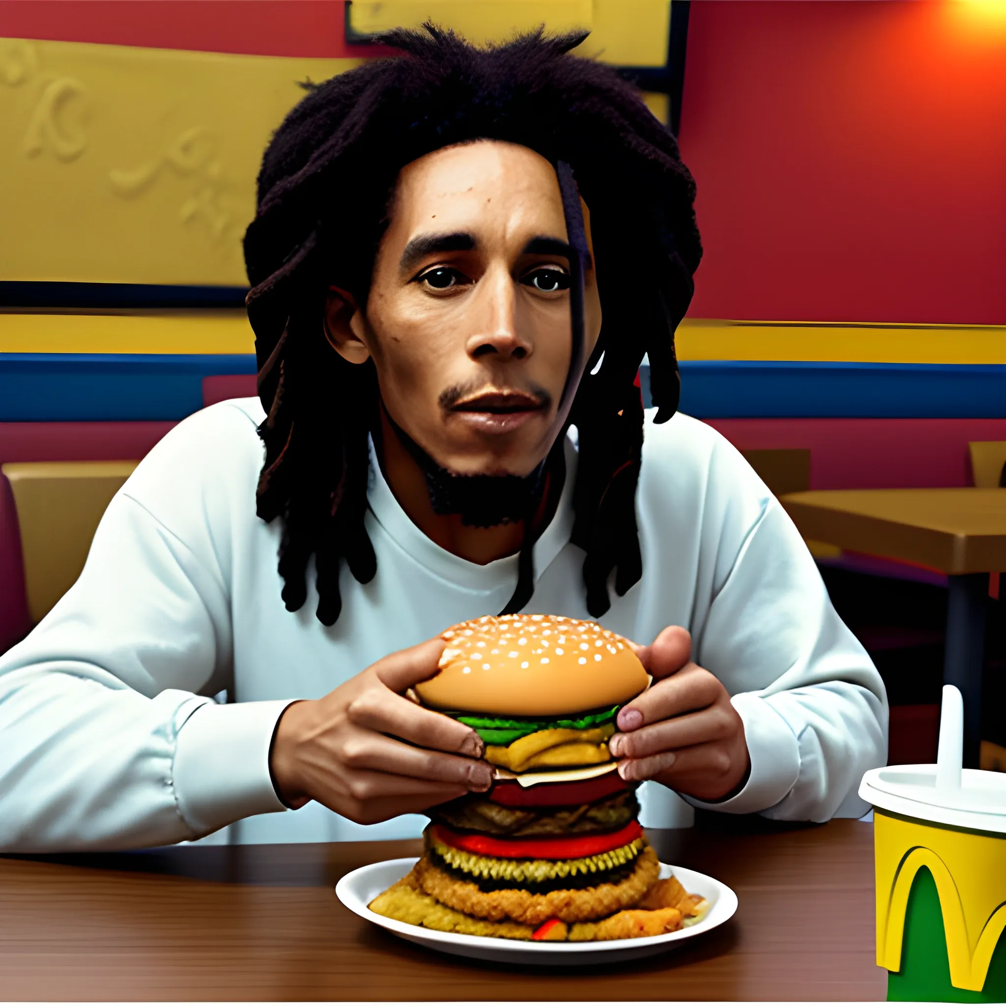 Bob Marley comiendo en McDonald's