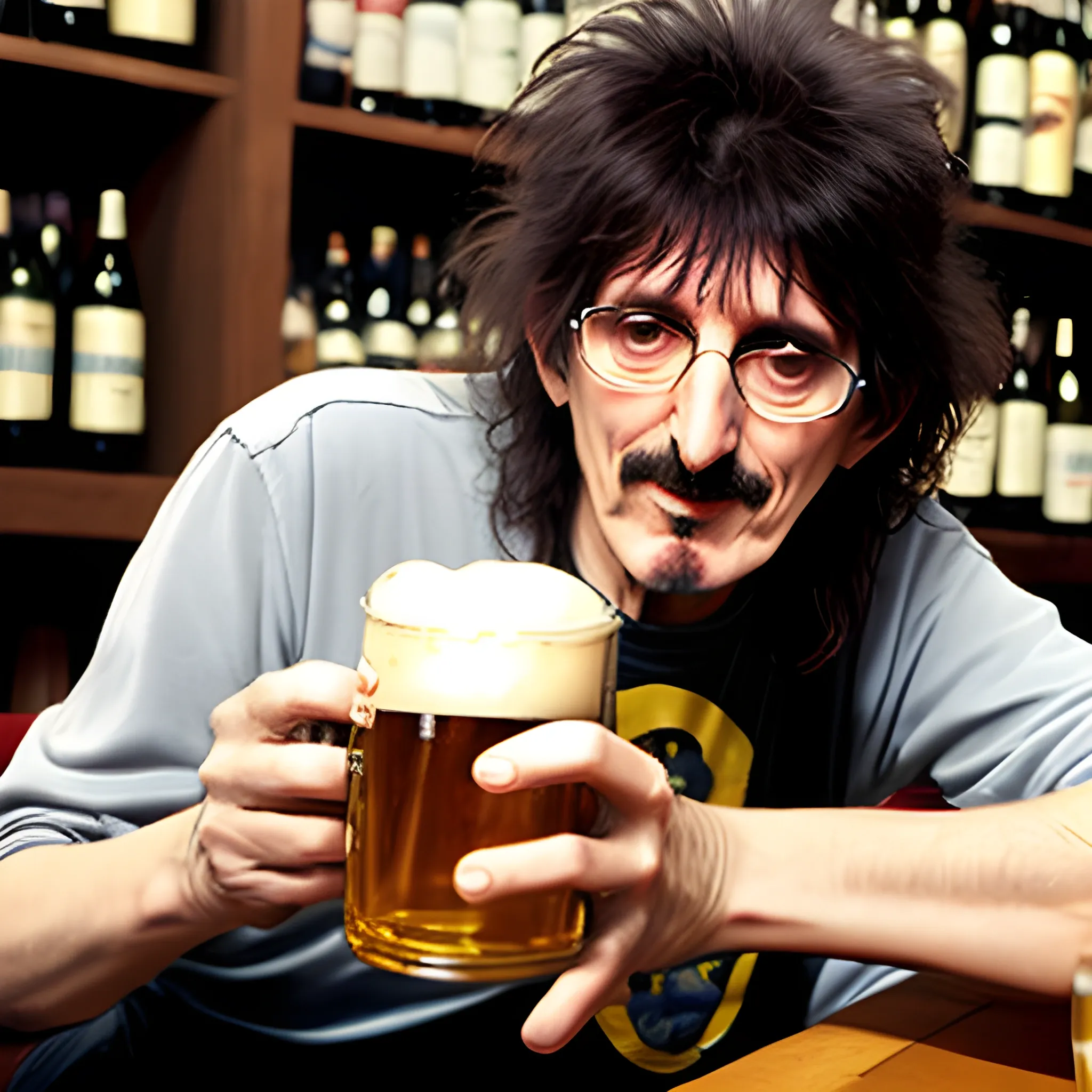 Charly Garcia drinking beer