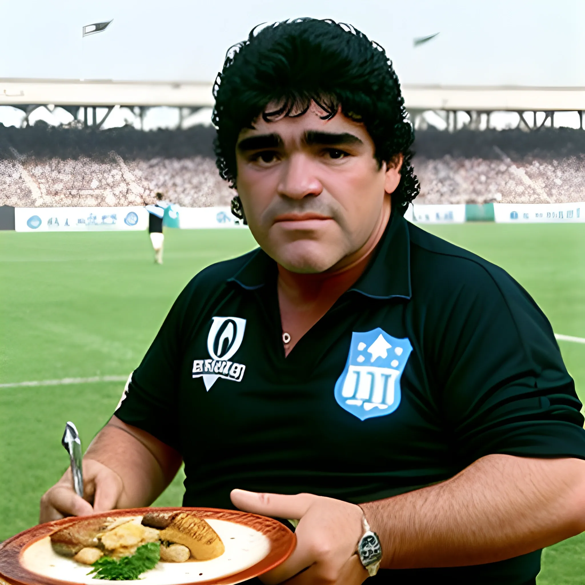 Diego Maradona comiendo asado