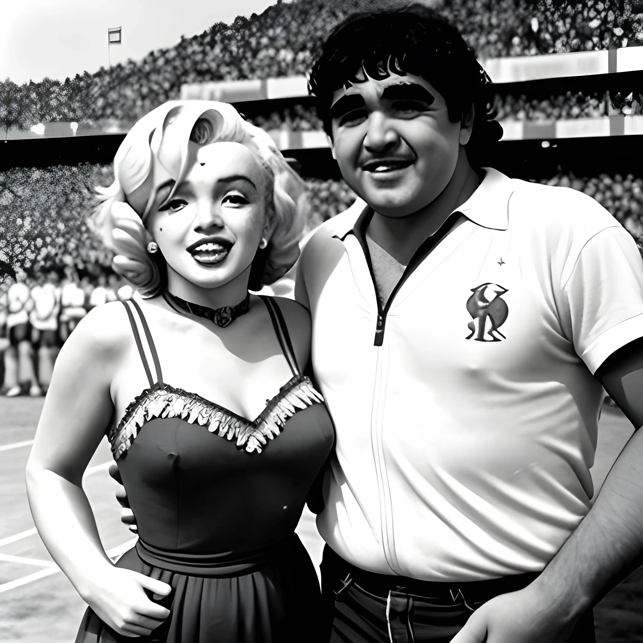 Marilyn Monroe con Diego Maradona