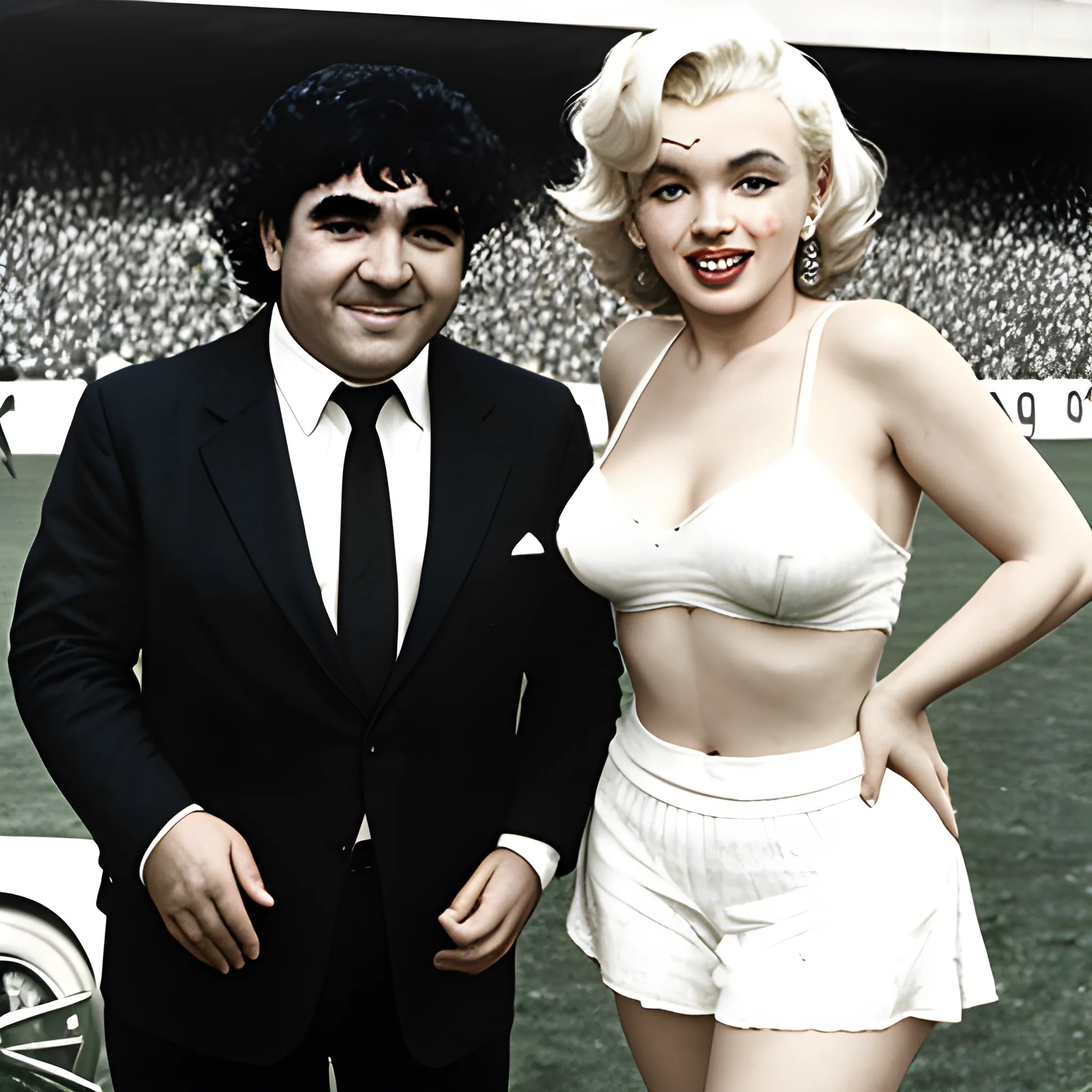 Marilyn Monroe con Diego Maradona