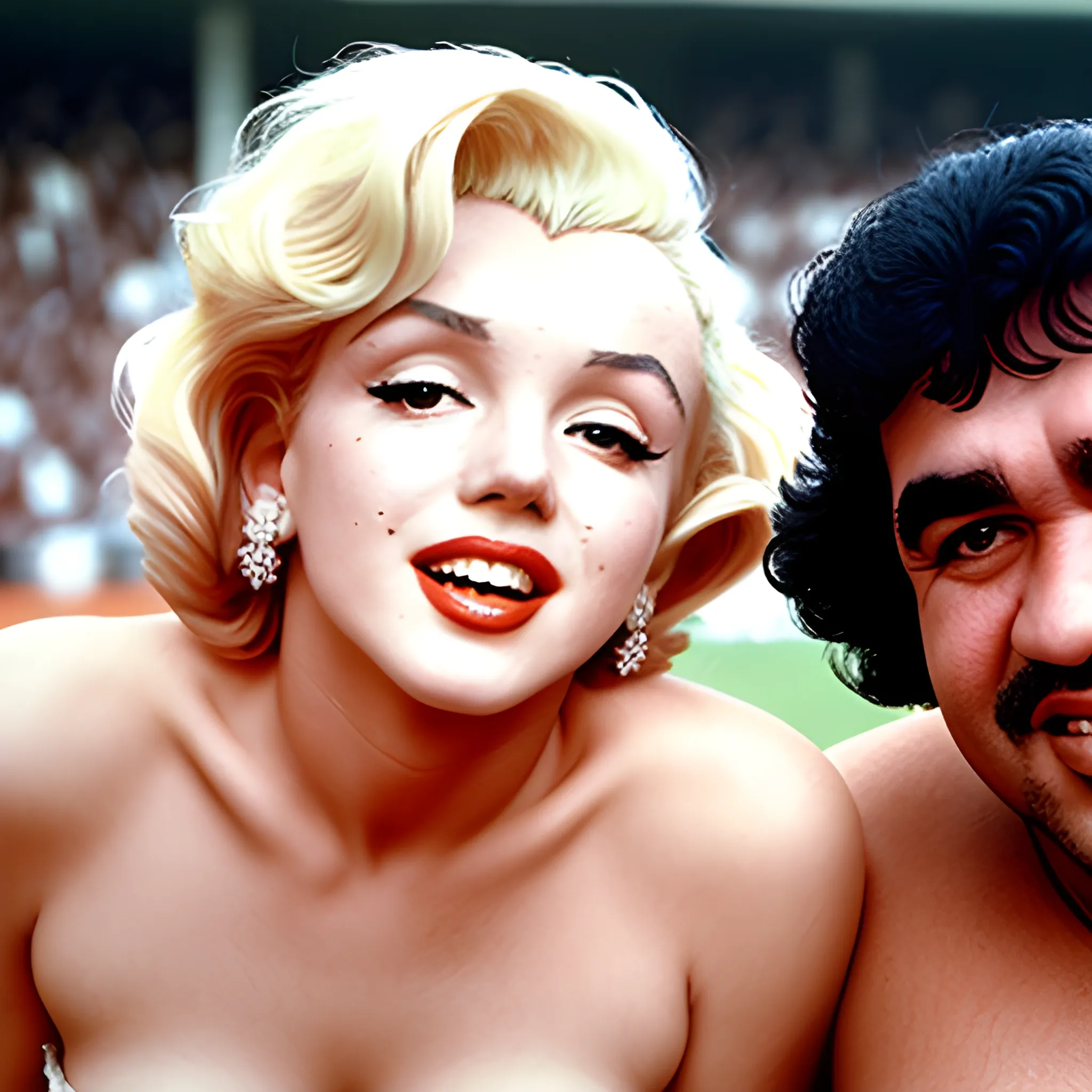 Marilyn Monroe con Diego Maradona