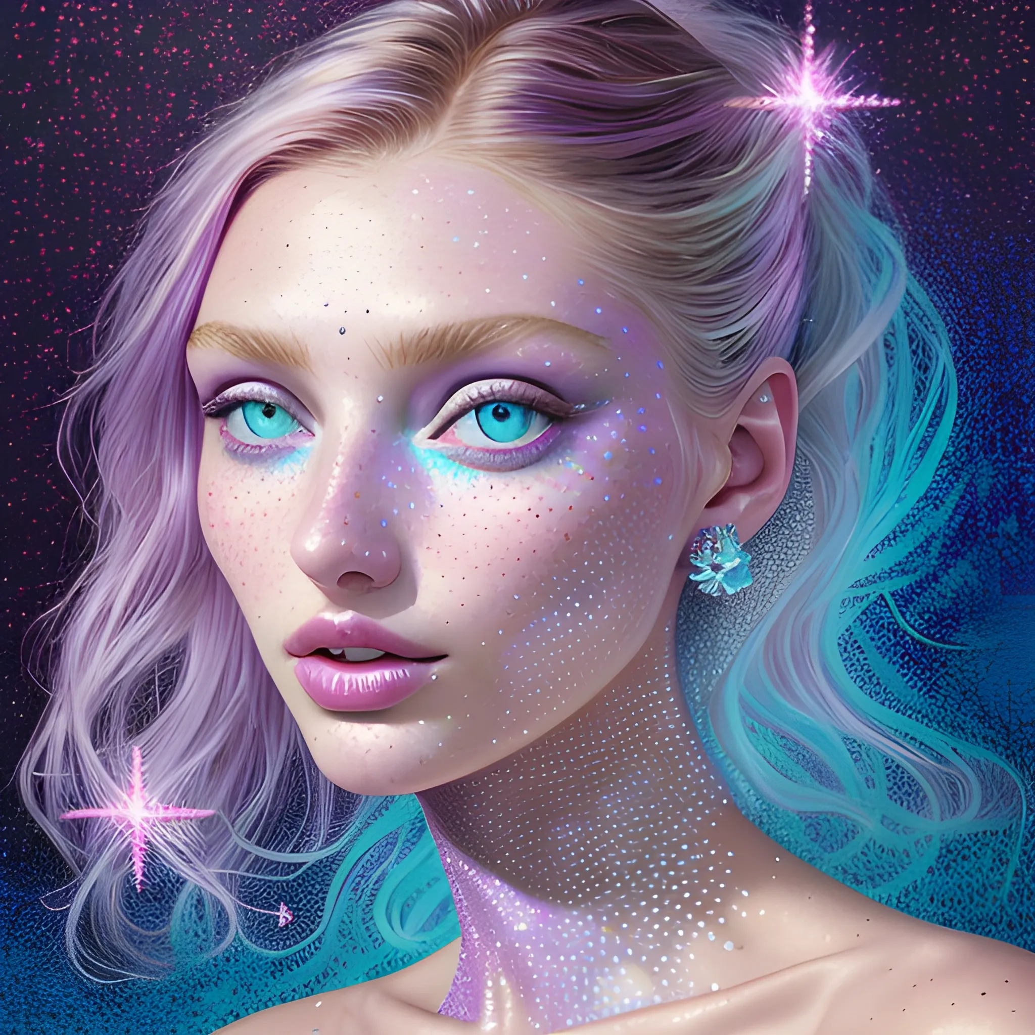 hyperdetailed oil on canvas, beautiful Elsa Hosk, beautiful lave ...