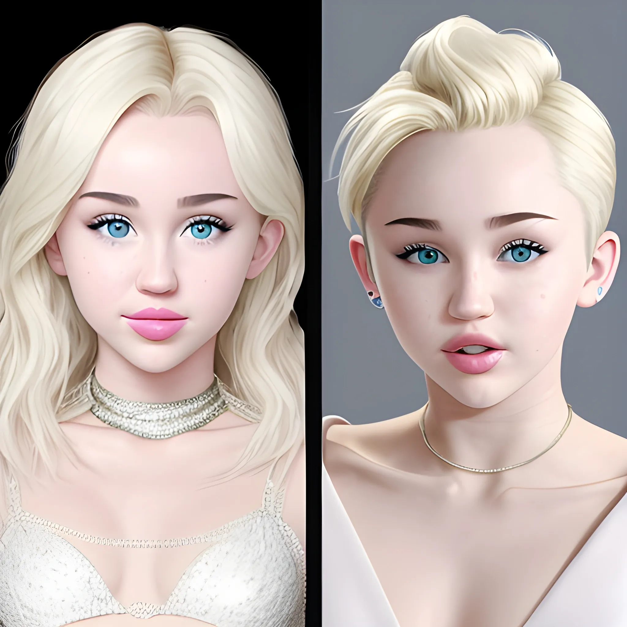 Miley Cyrus / Dove Cameron Face Morph - Arthub.ai