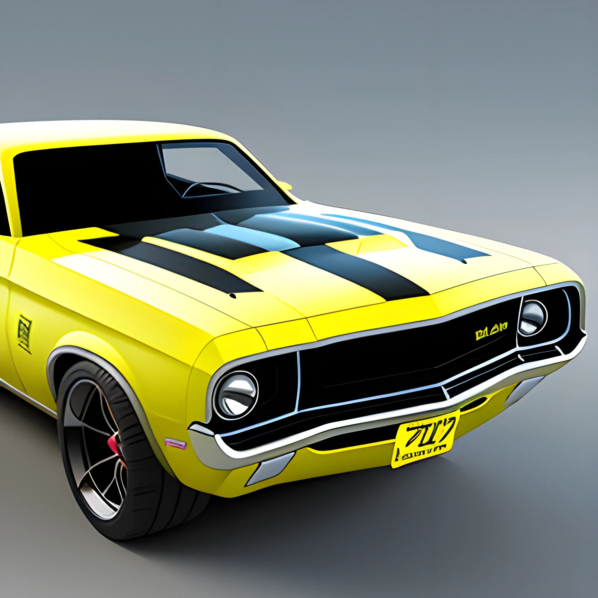 muscle car, 3D, Cartoon