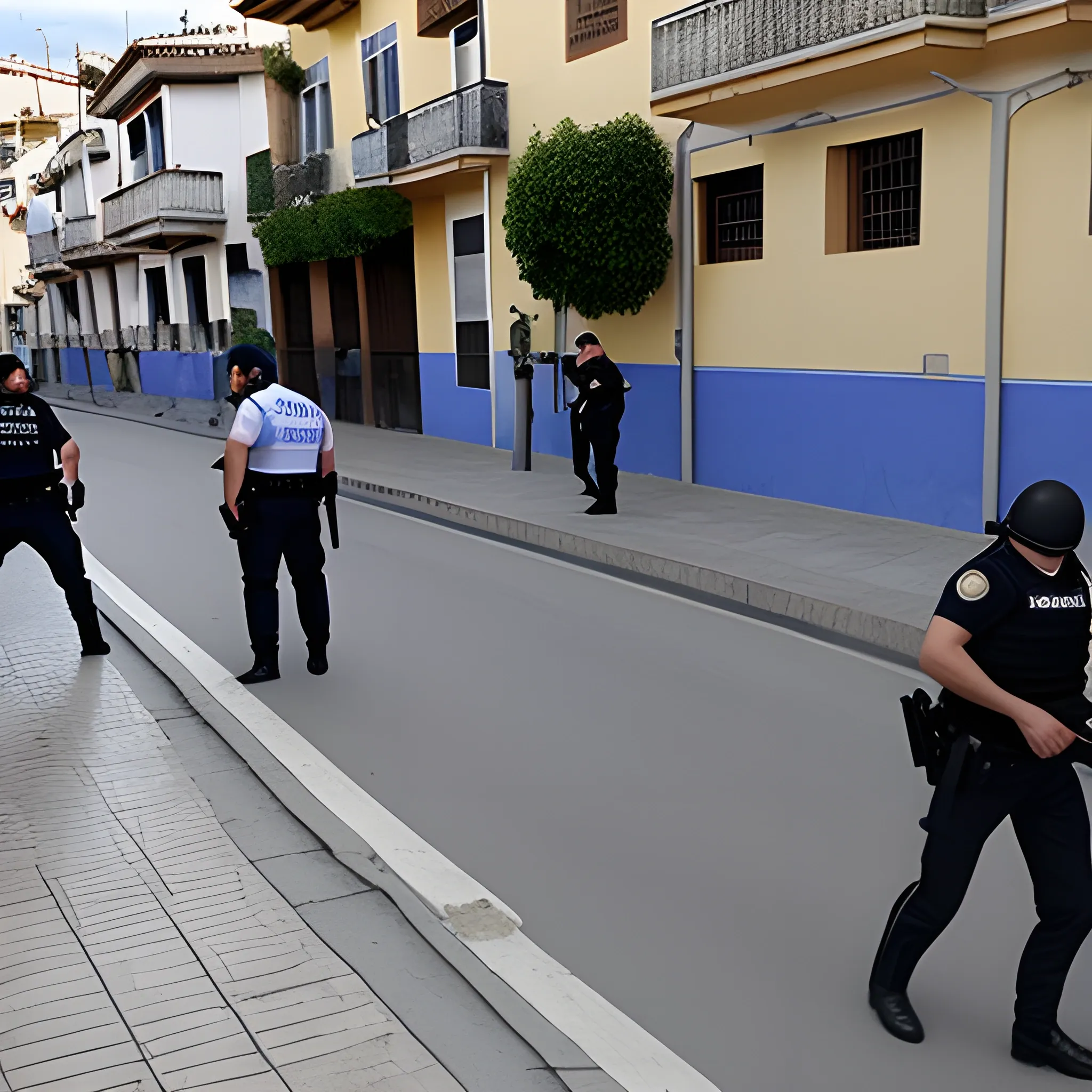 Dos policías de homicidios patrullando por las calles de granada 