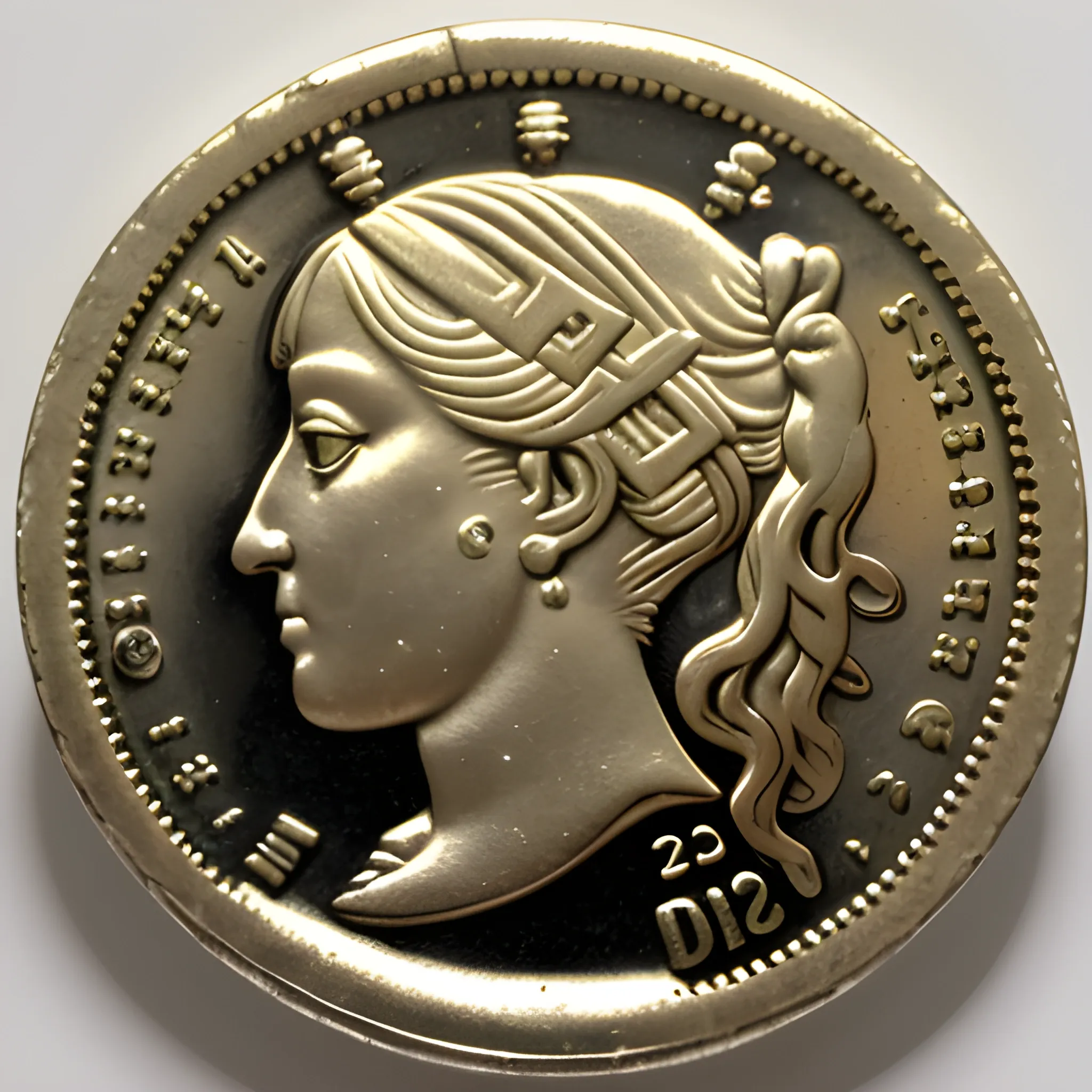 Moneda de dos caras de chica