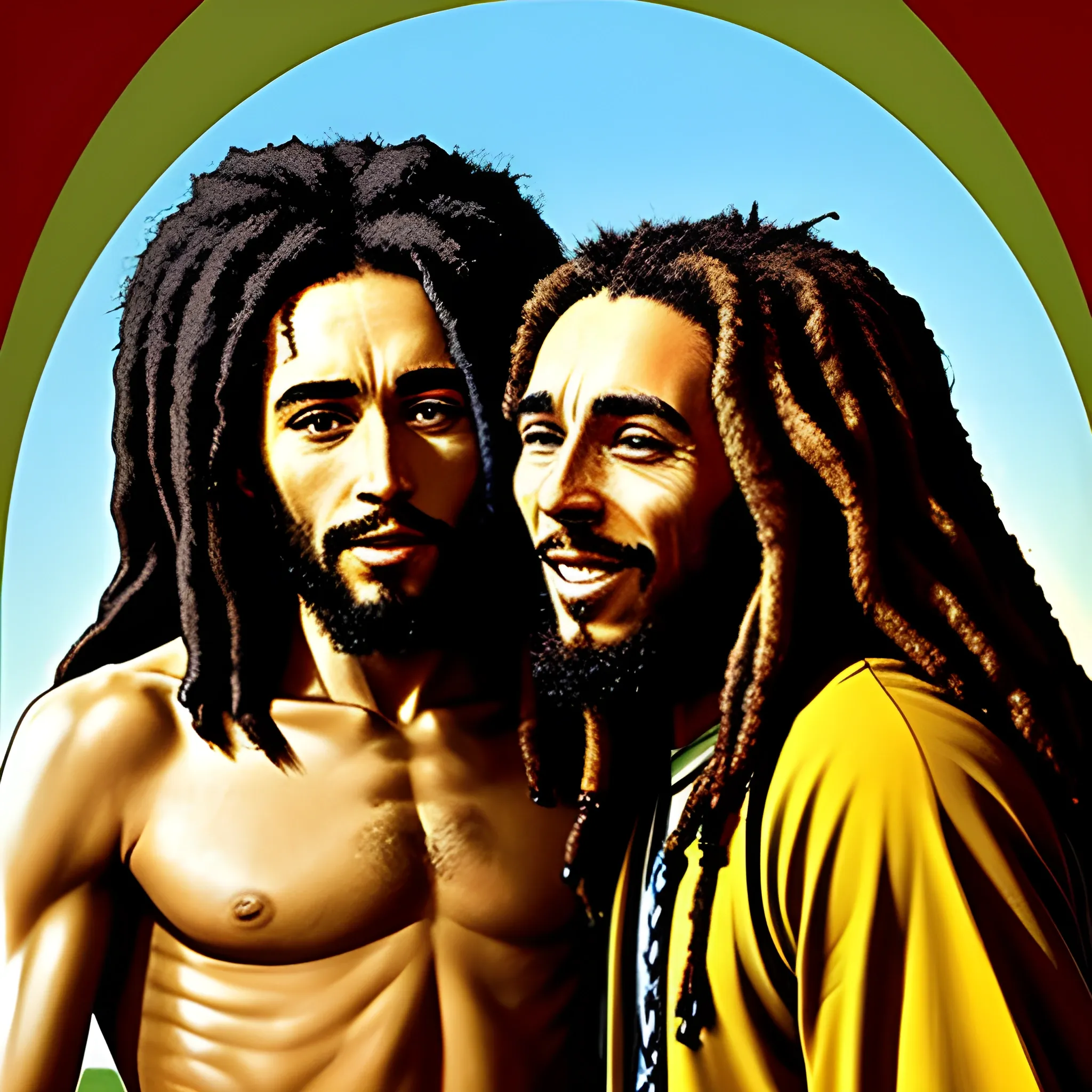 Jesus with bob marley 