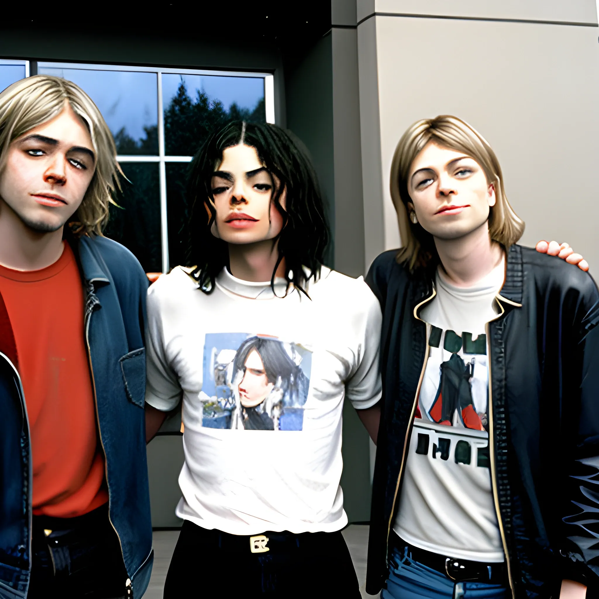 Kurt Cobain with Bill Gates and Michael Jackson