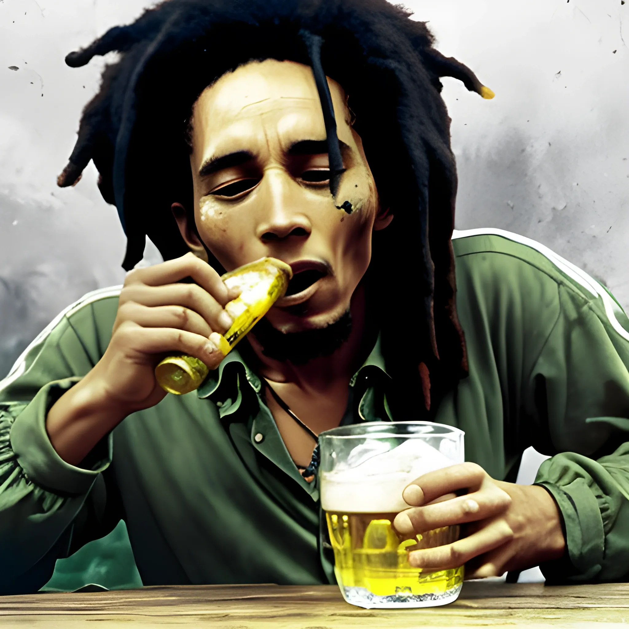 bob marley vomitando borracho