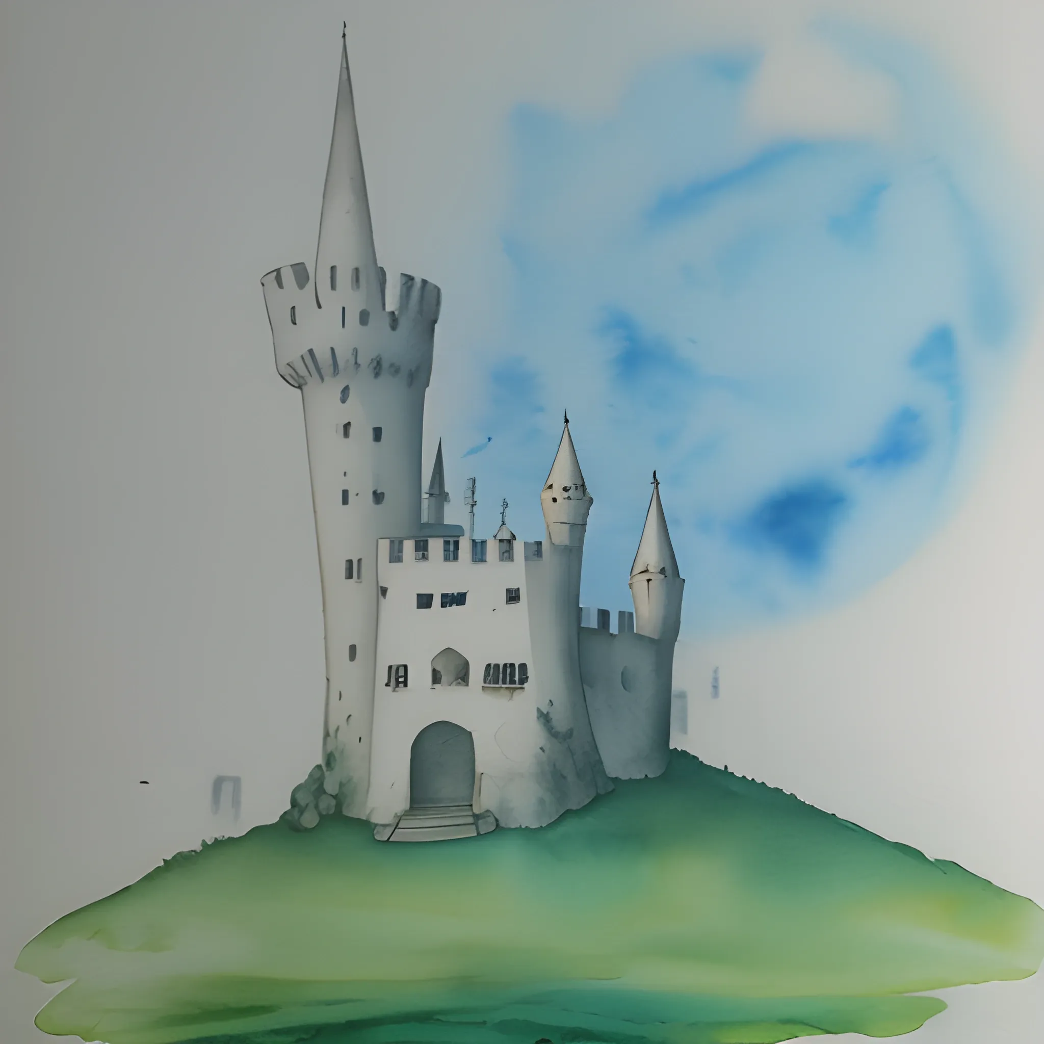 Un castillo con niebla, Water Color