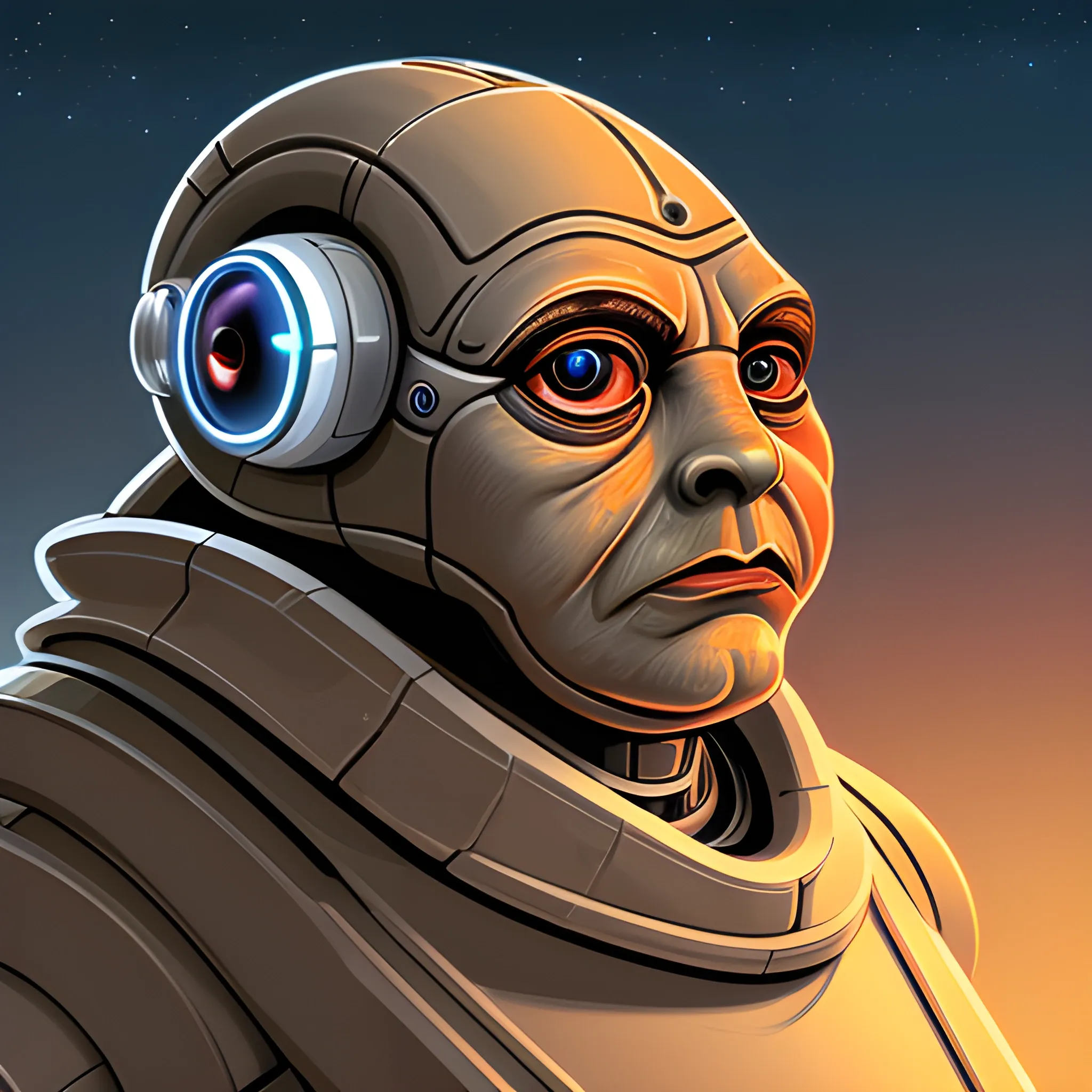 hutt with a robotic eye