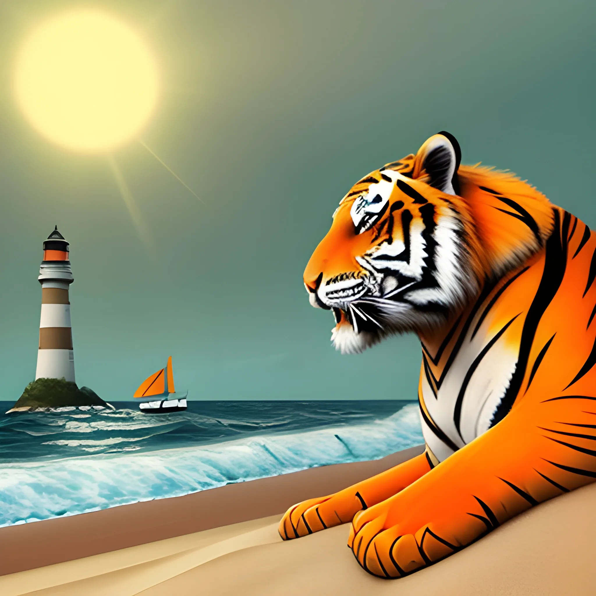 Crowdsourced AI Art - Tiger. 