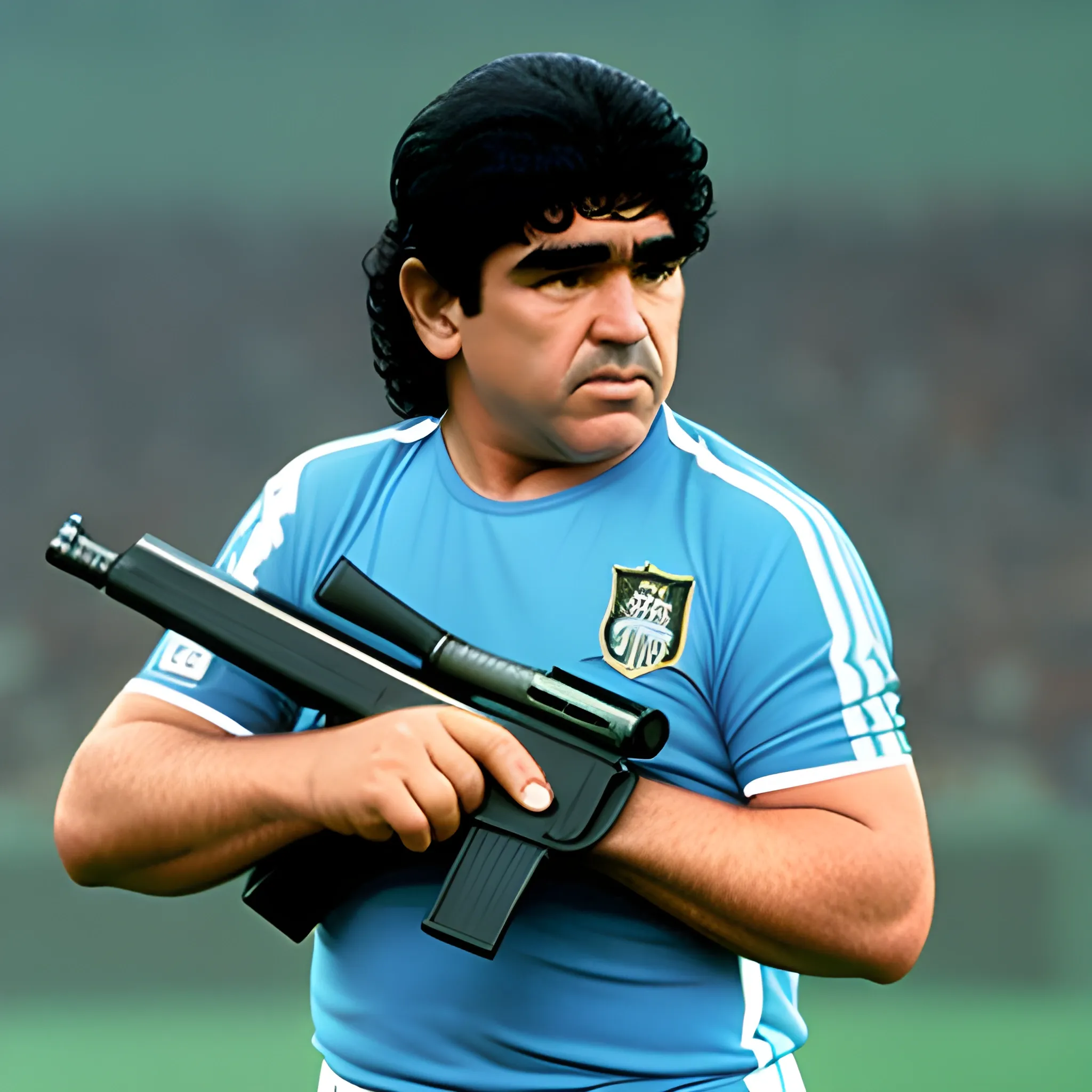 Diego Maradona con armas 