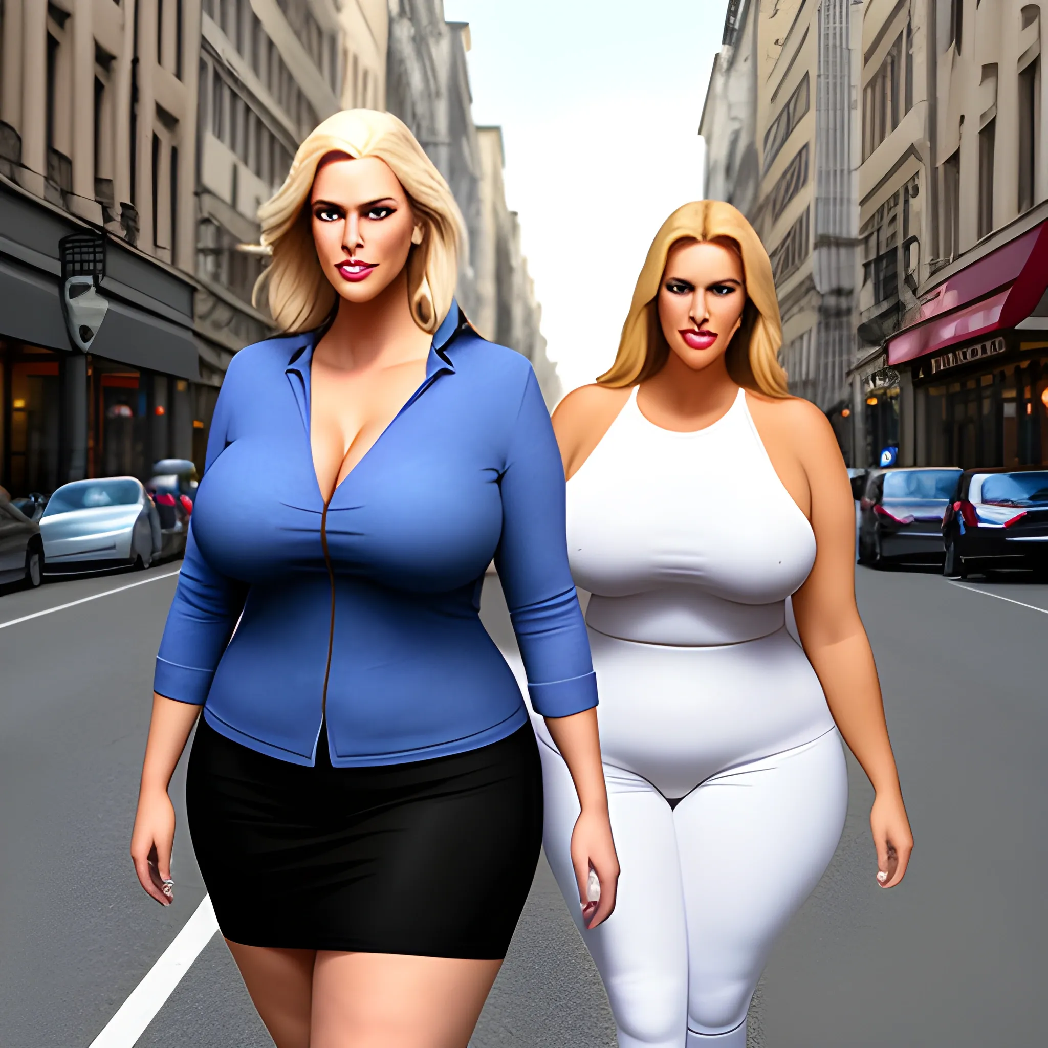 Huge And Very Tall Friendly Blonde Plus Size Girl With Small Hea 