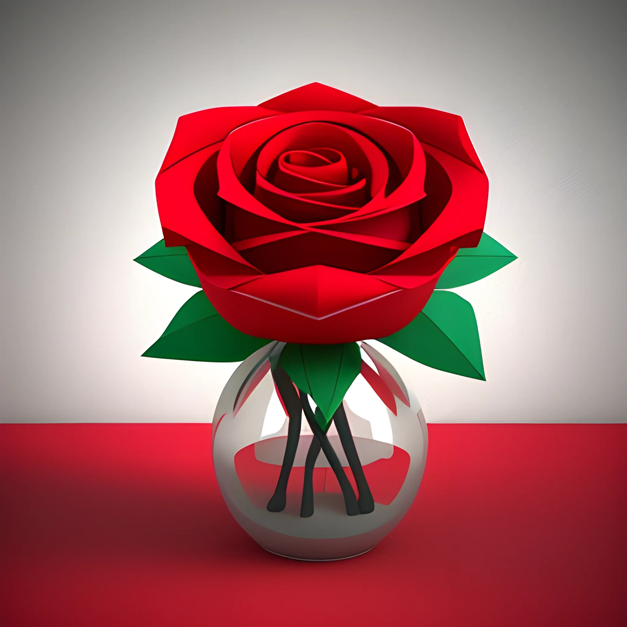 rosas rojas , Cartoon, 3D