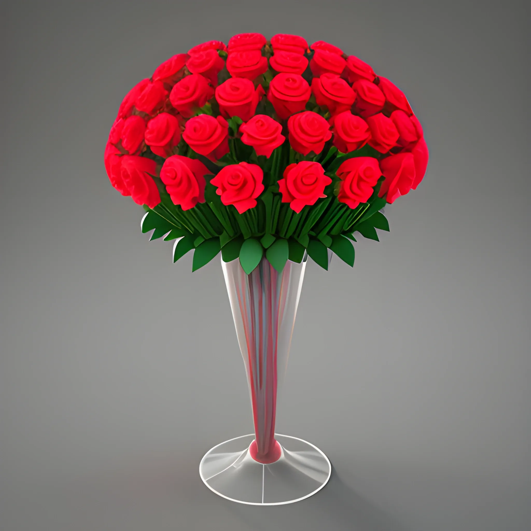 ramo de rosas rojas , 3D