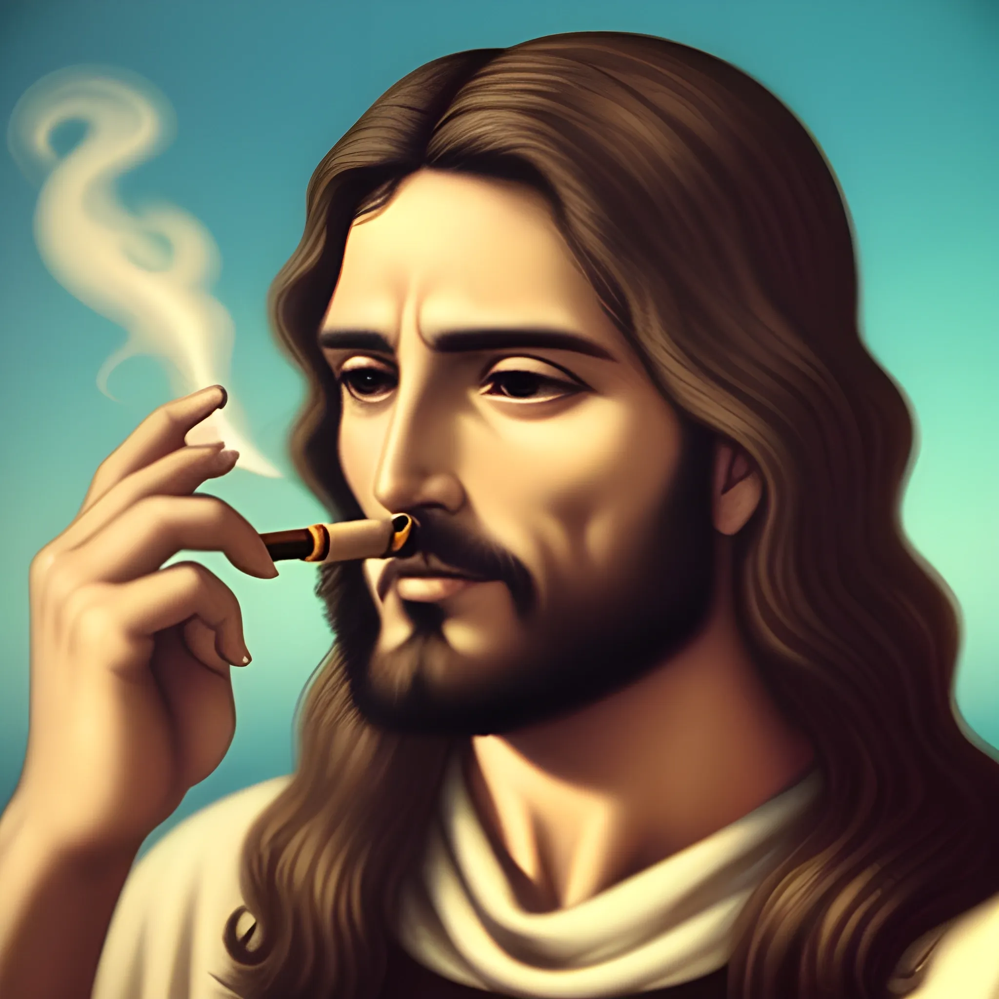 Jesus fumando 