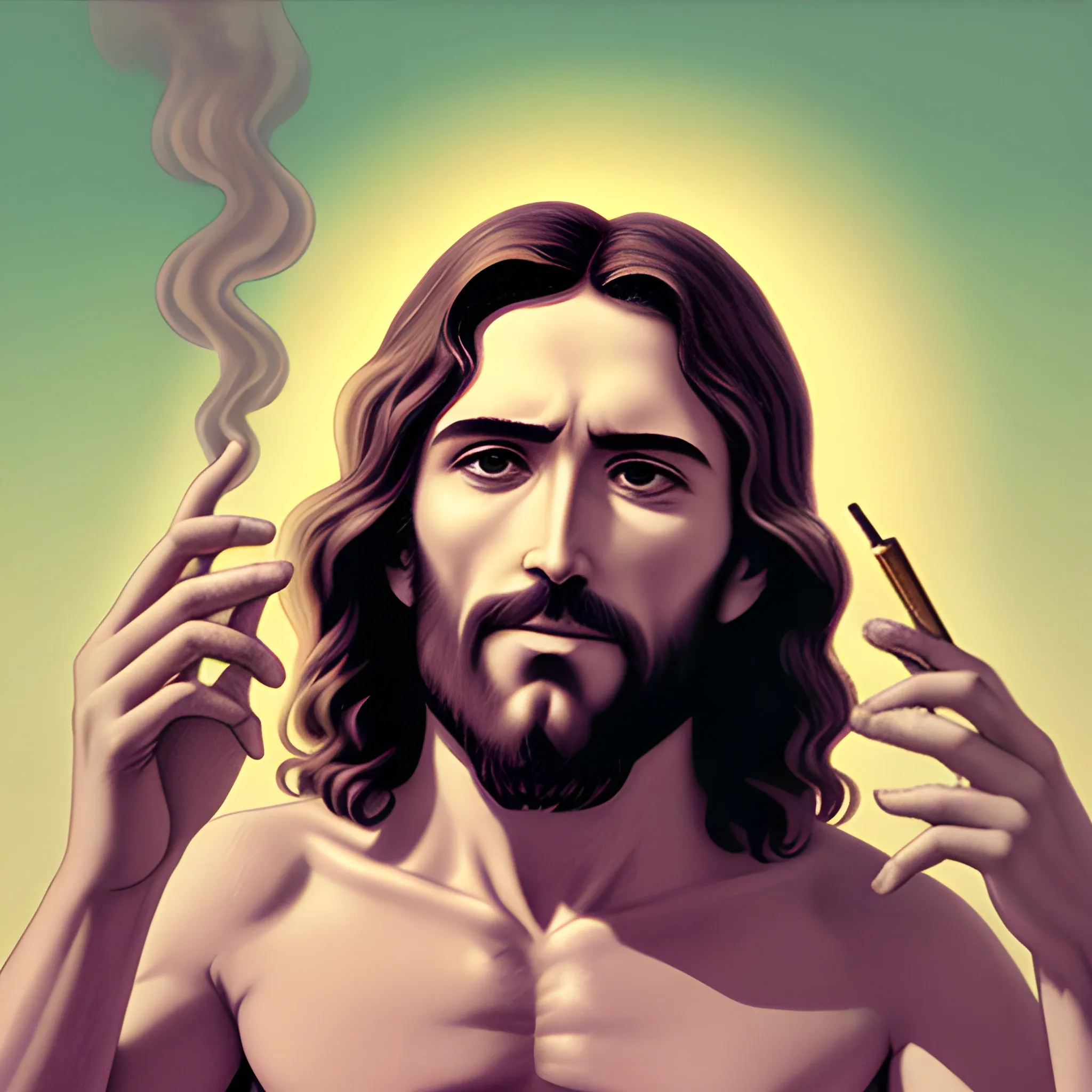 Jesus fumando 