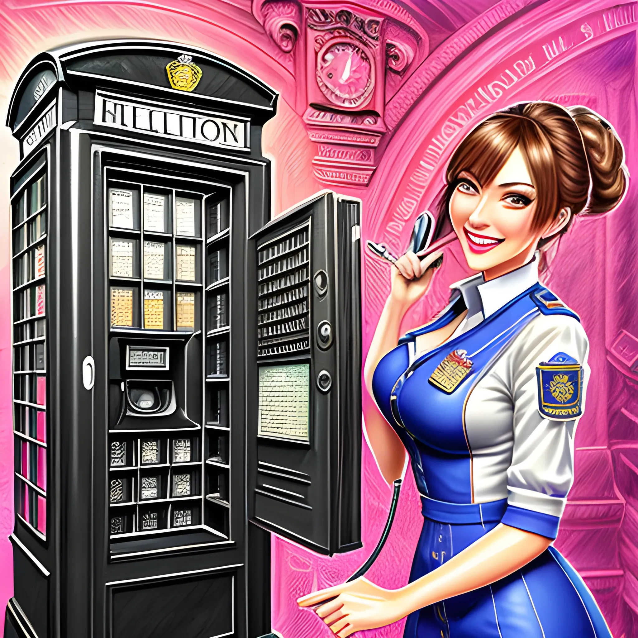 masterpiece, (best quality), highly detailed, ultra-detailed, illustration, 1girl, loli, (child:1.2), school uniform, Call Dad on an old pay phone box. While she was holding the receiver, dad already came to pick her up. A big smile on her face. Detailed drawing. Vivid colors. High image quality. detailed background, perfect anatomy,  &lt;lora:add_detail:0.6&gt;