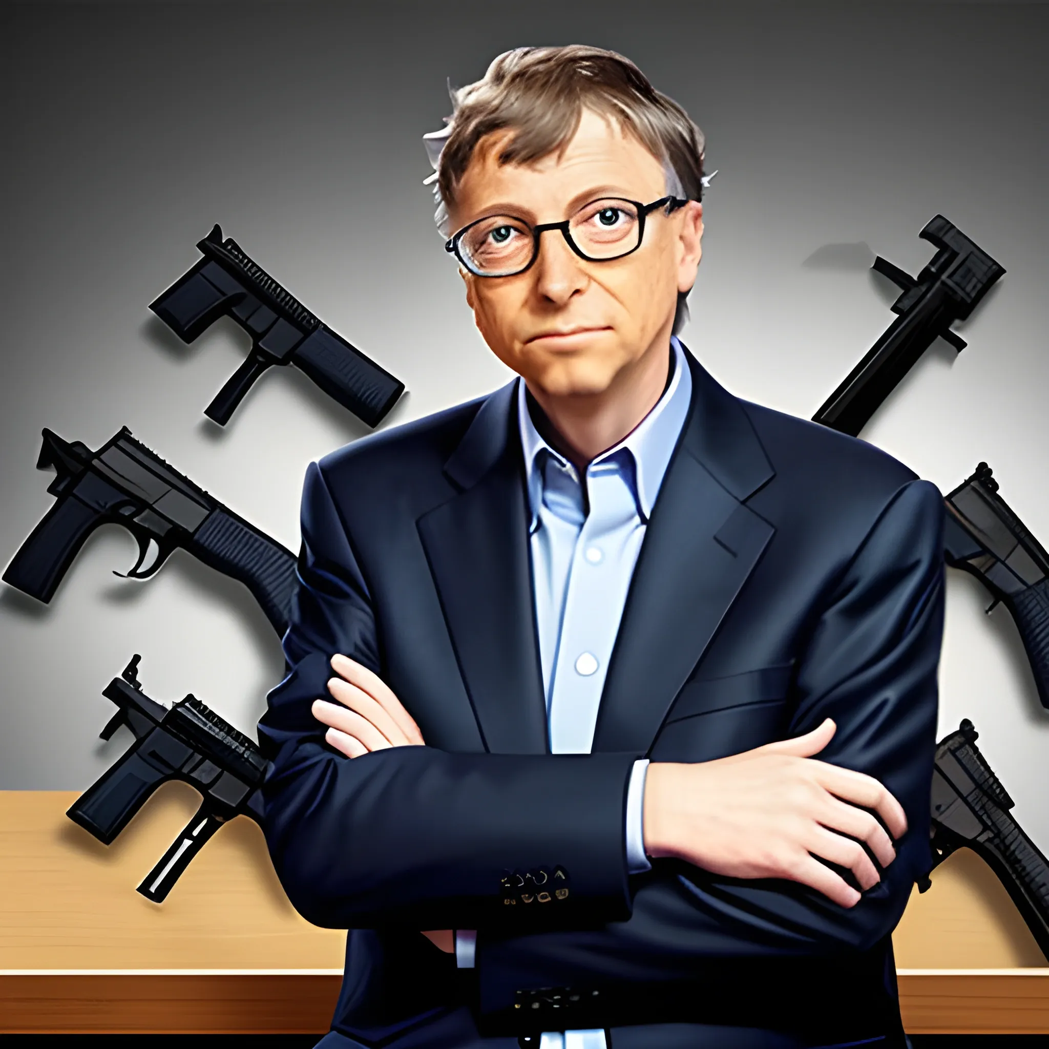 Bill Gates with guns 