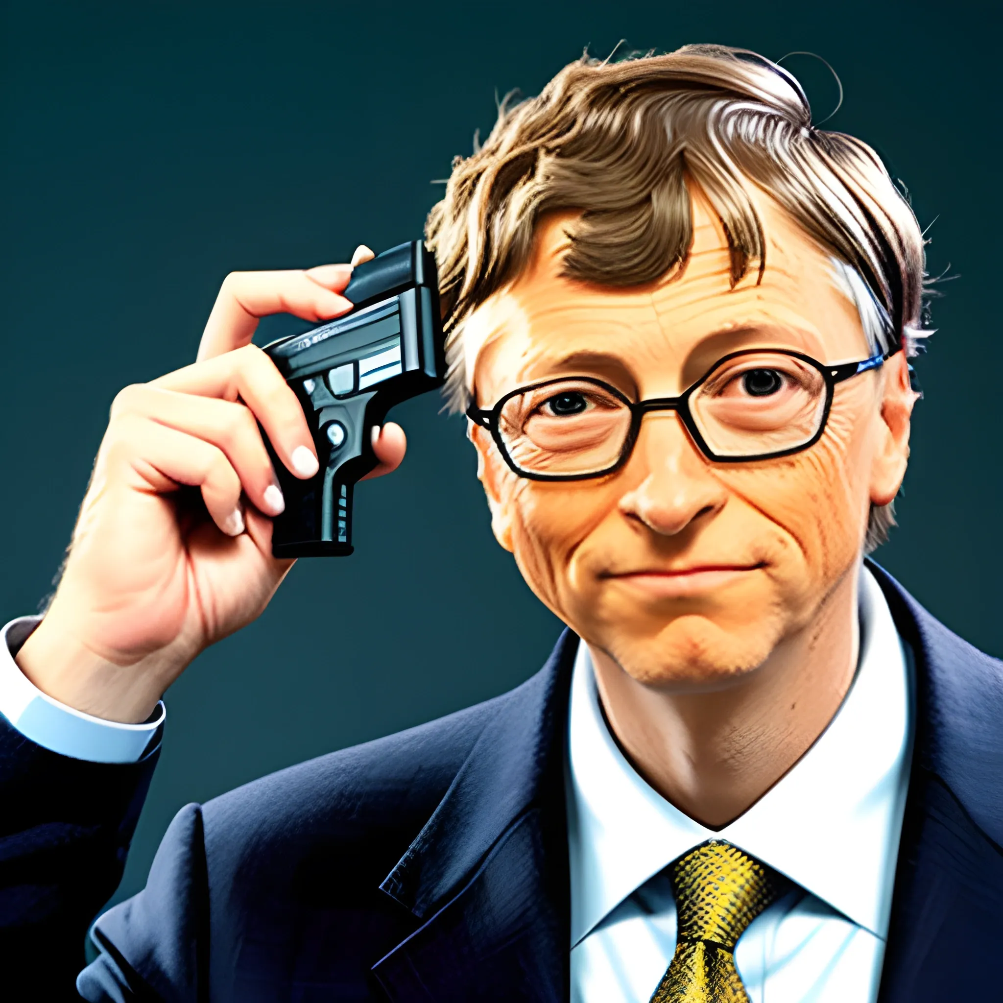  Bill Gates con una pistola 