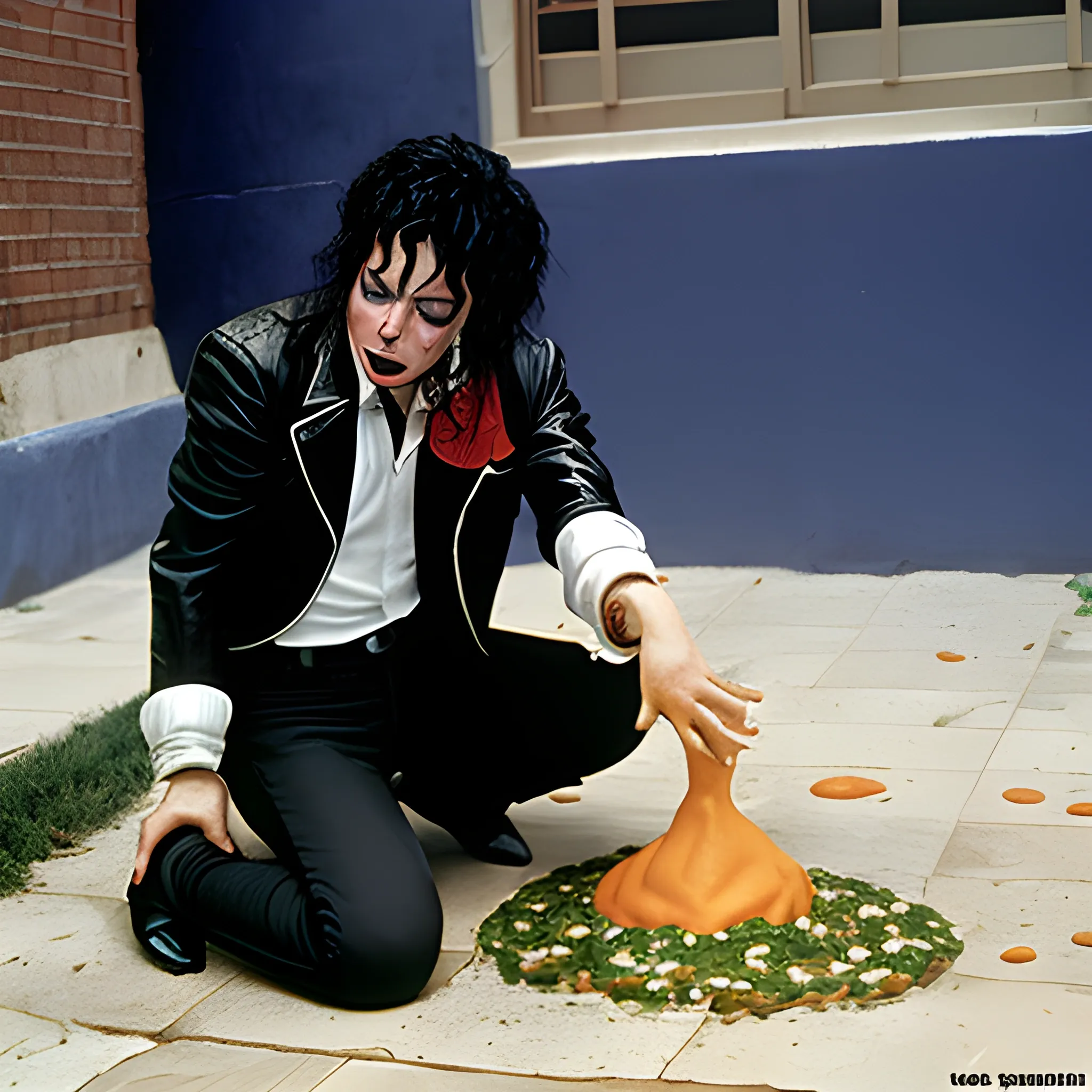 Michael Jackson vomitando al inodoro 